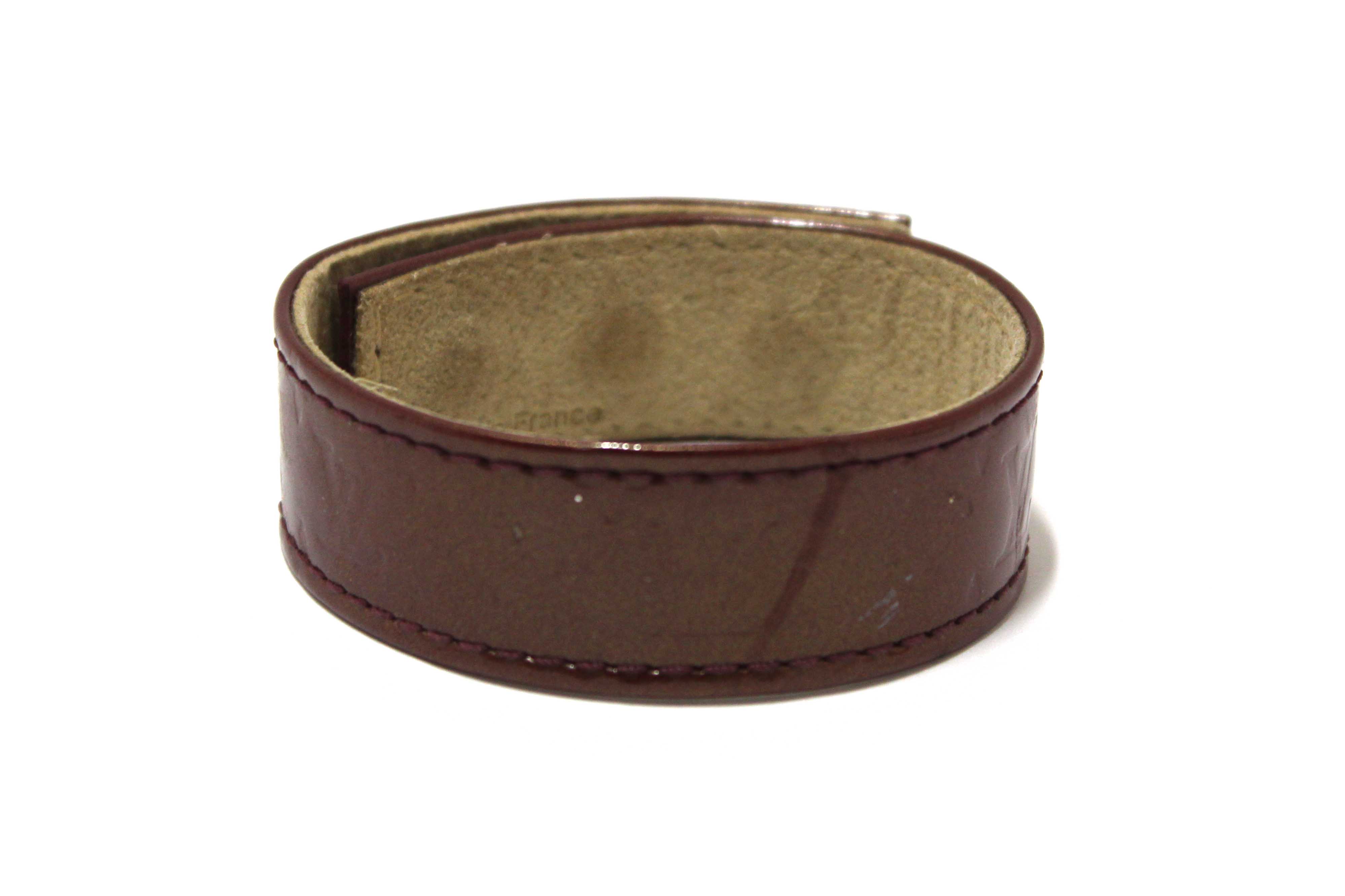 Authentic Louis Vuitton Burgandy Vernis Leather VIP Snap Bracelet Stockholm 2009