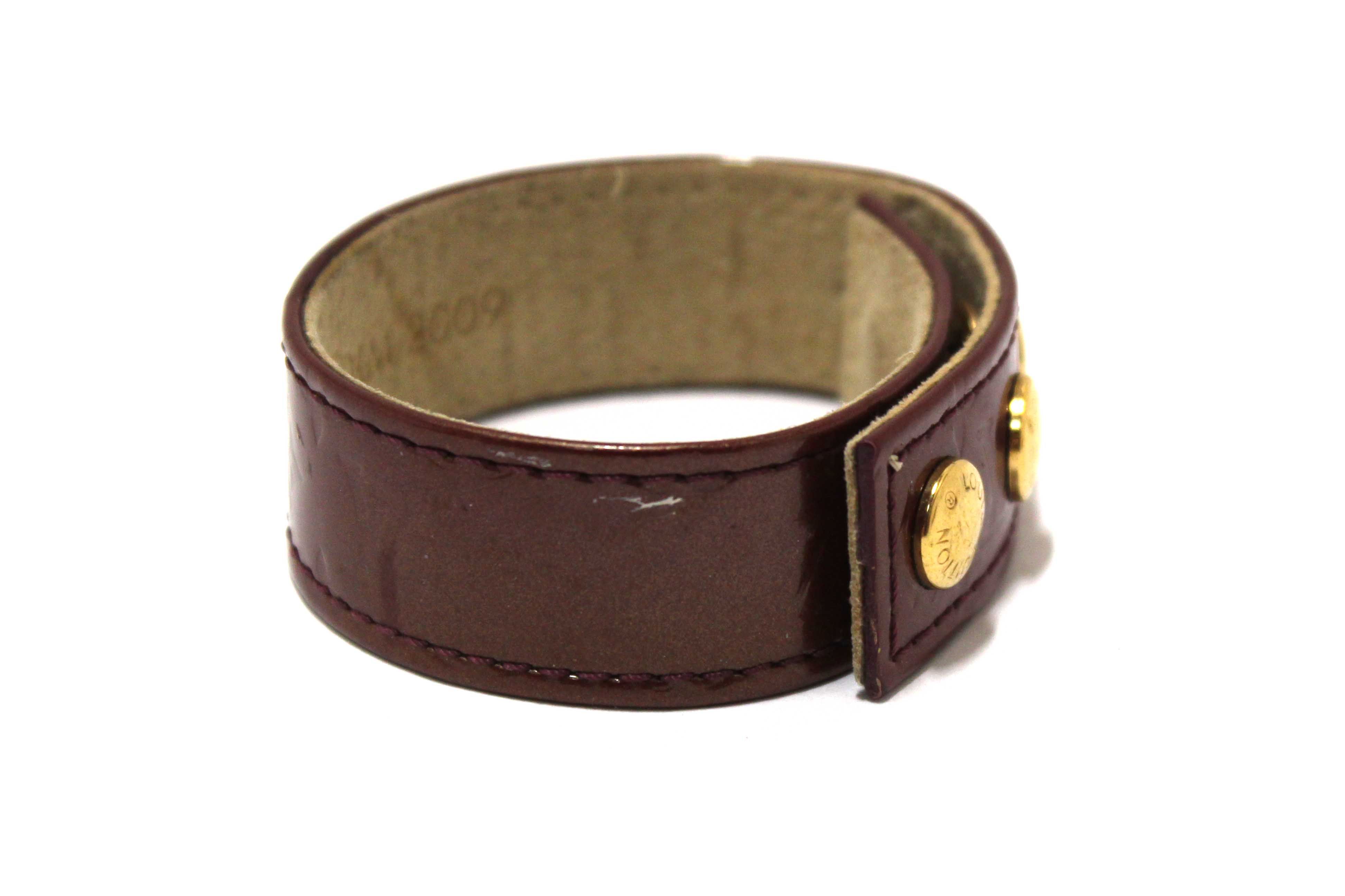 Authentic Louis Vuitton Burgandy Vernis Leather VIP Snap Bracelet Stockholm 2009