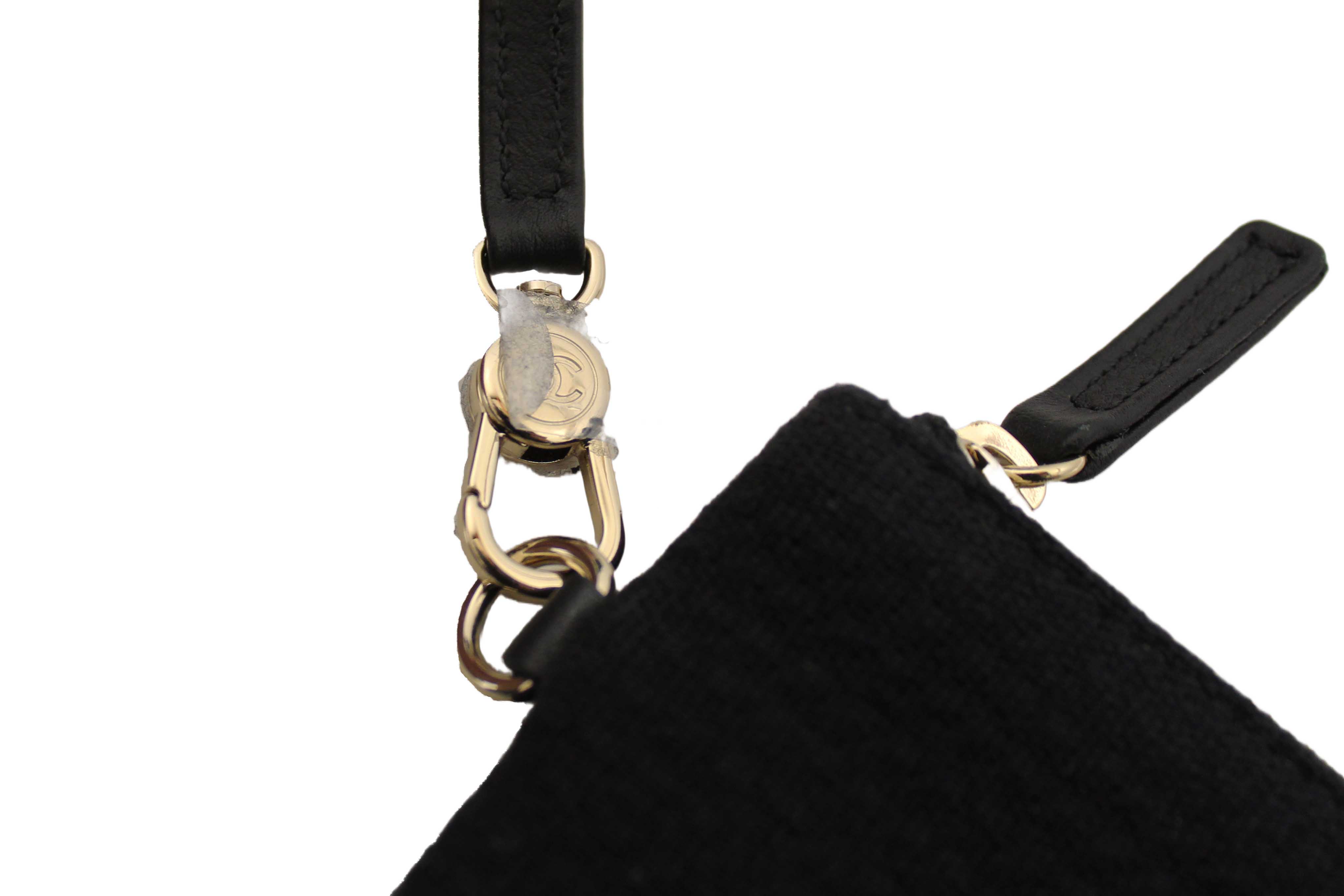 Authentic NEW Chanel Black Mixed Fibers Small Deauville Shopper Tote Bag