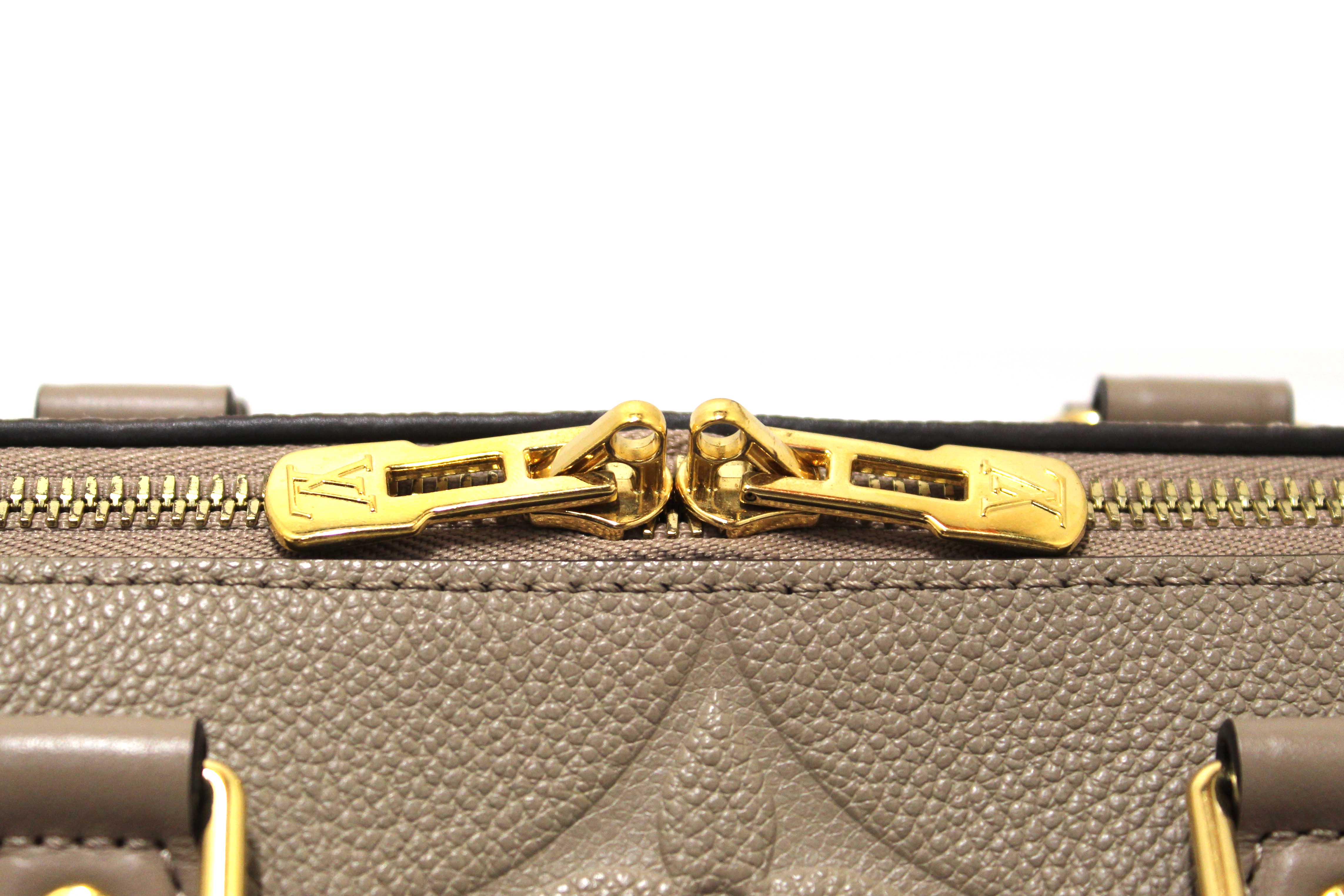 Authentic Louis Vuitton Turtledove Empreinte Leather Speedy 25 Bandouliere Crossbody Bag