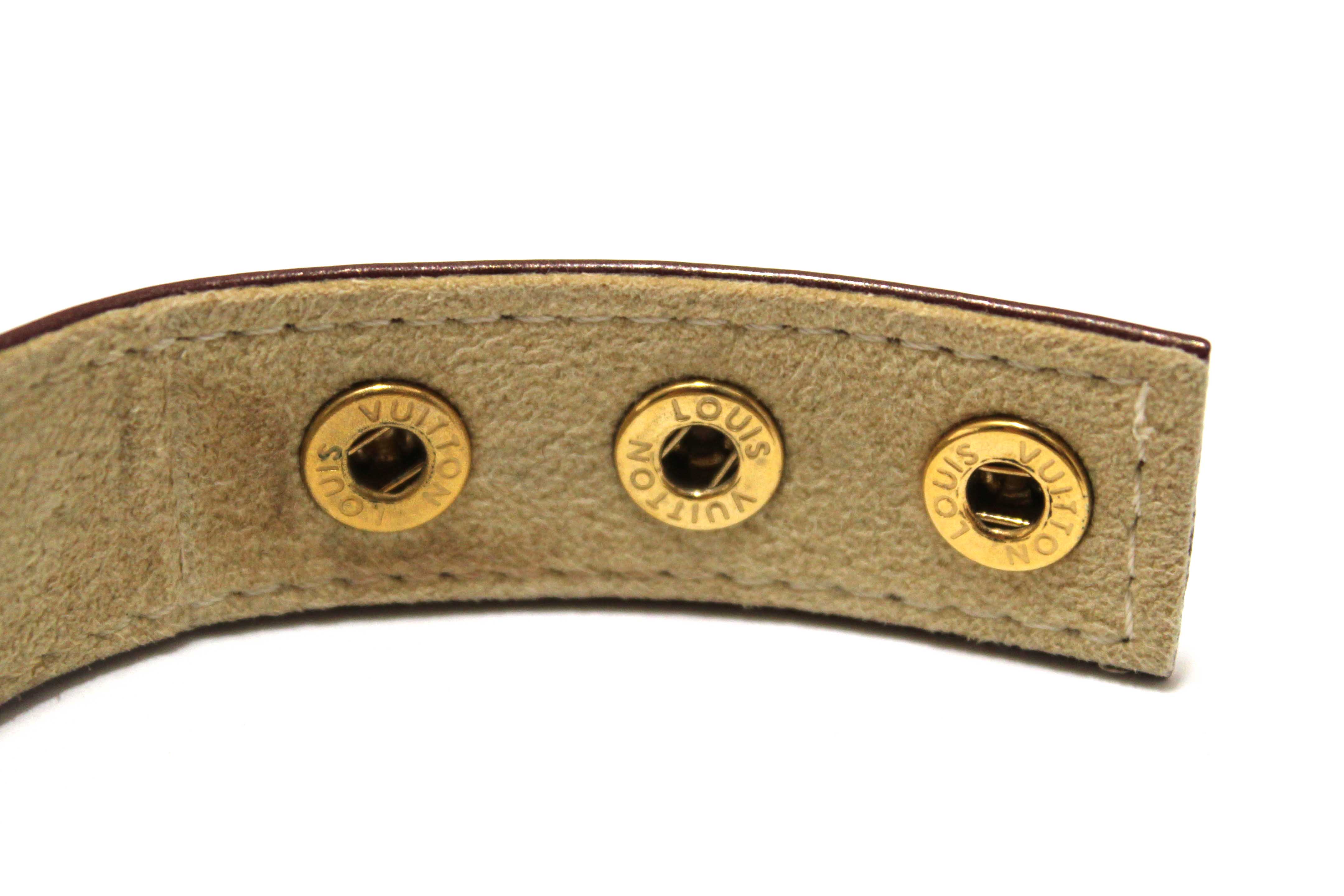 Authentic Louis Vuitton Burgandy Vernis Leather VIP Snap Bracelet Stockholm 2009