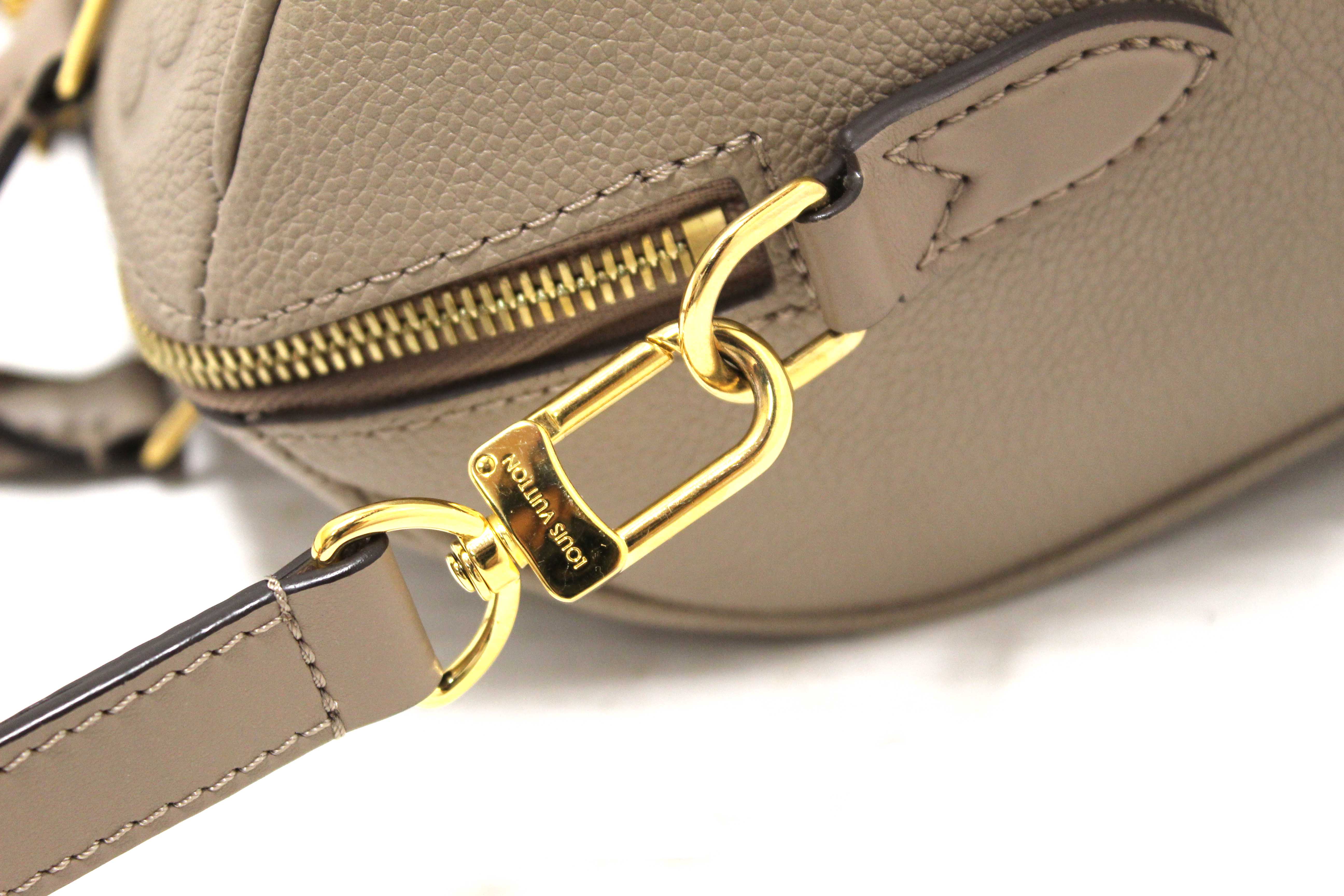 Authentic Louis Vuitton Turtledove Empreinte Leather Speedy 25 Bandouliere Crossbody Bag