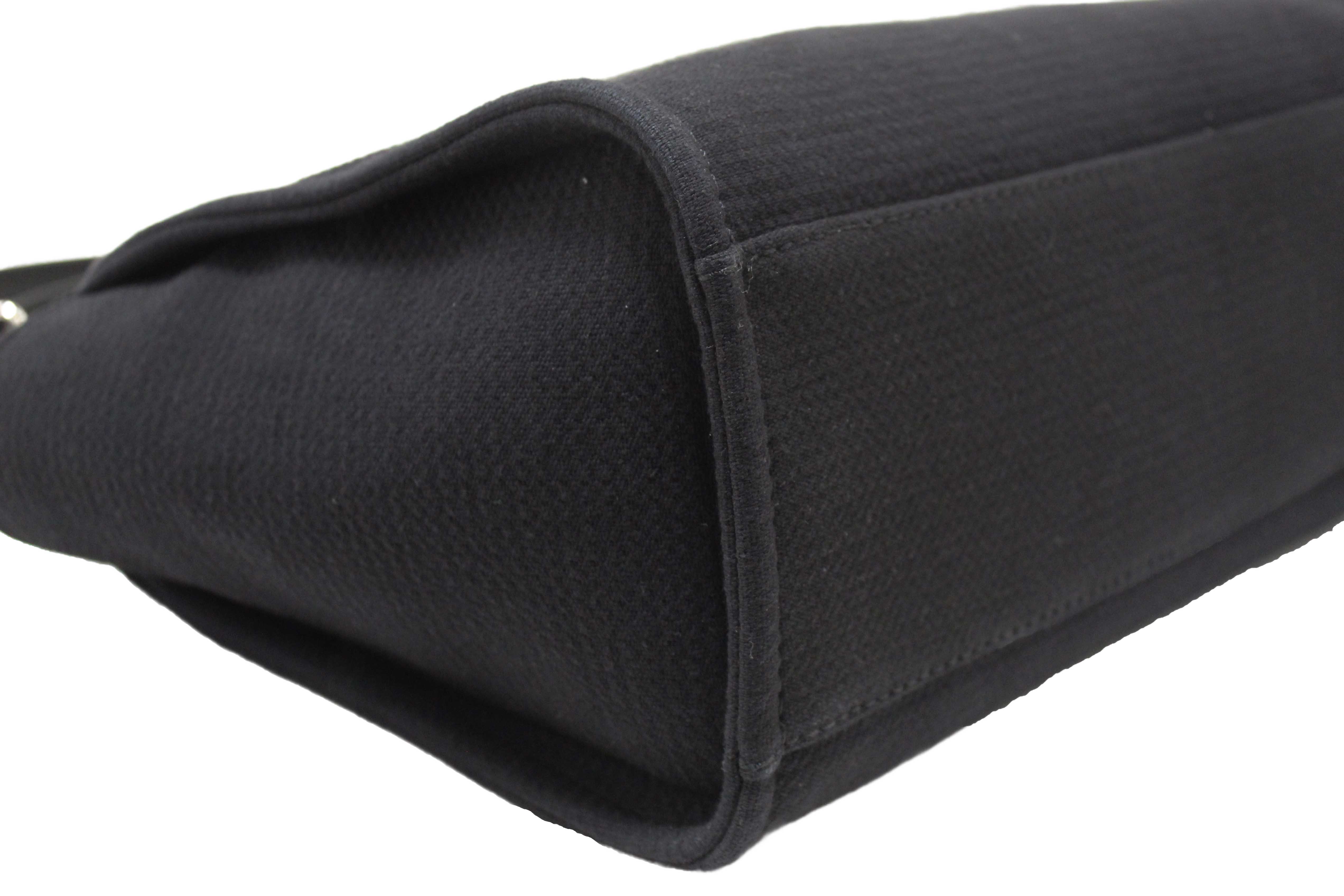 Authentic NEW Chanel Black Mixed Fibers Small Deauville Shopper Tote Bag