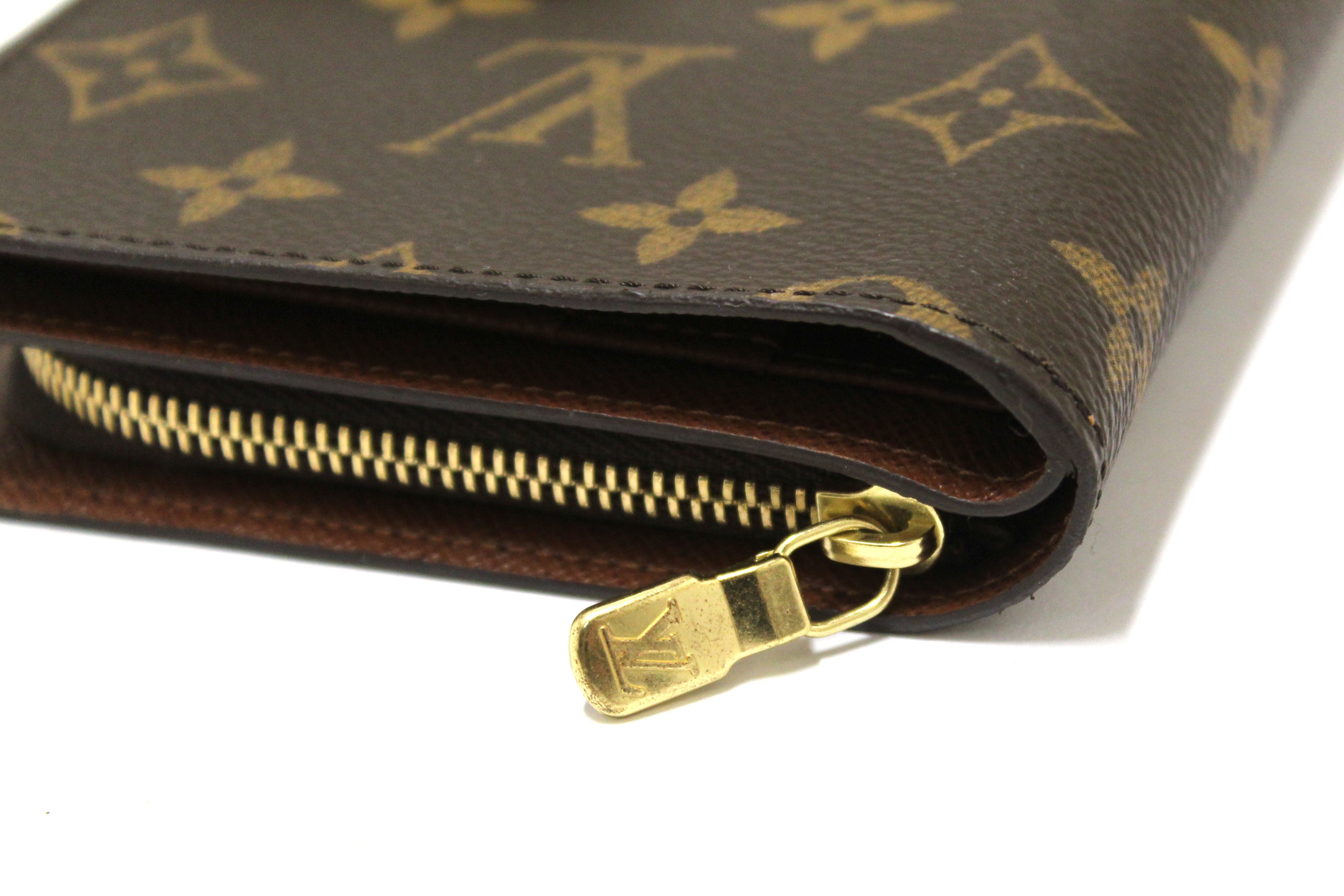 Authentic Louis Vuitton Monogram Vintage Porte Papier Zipper Wallet