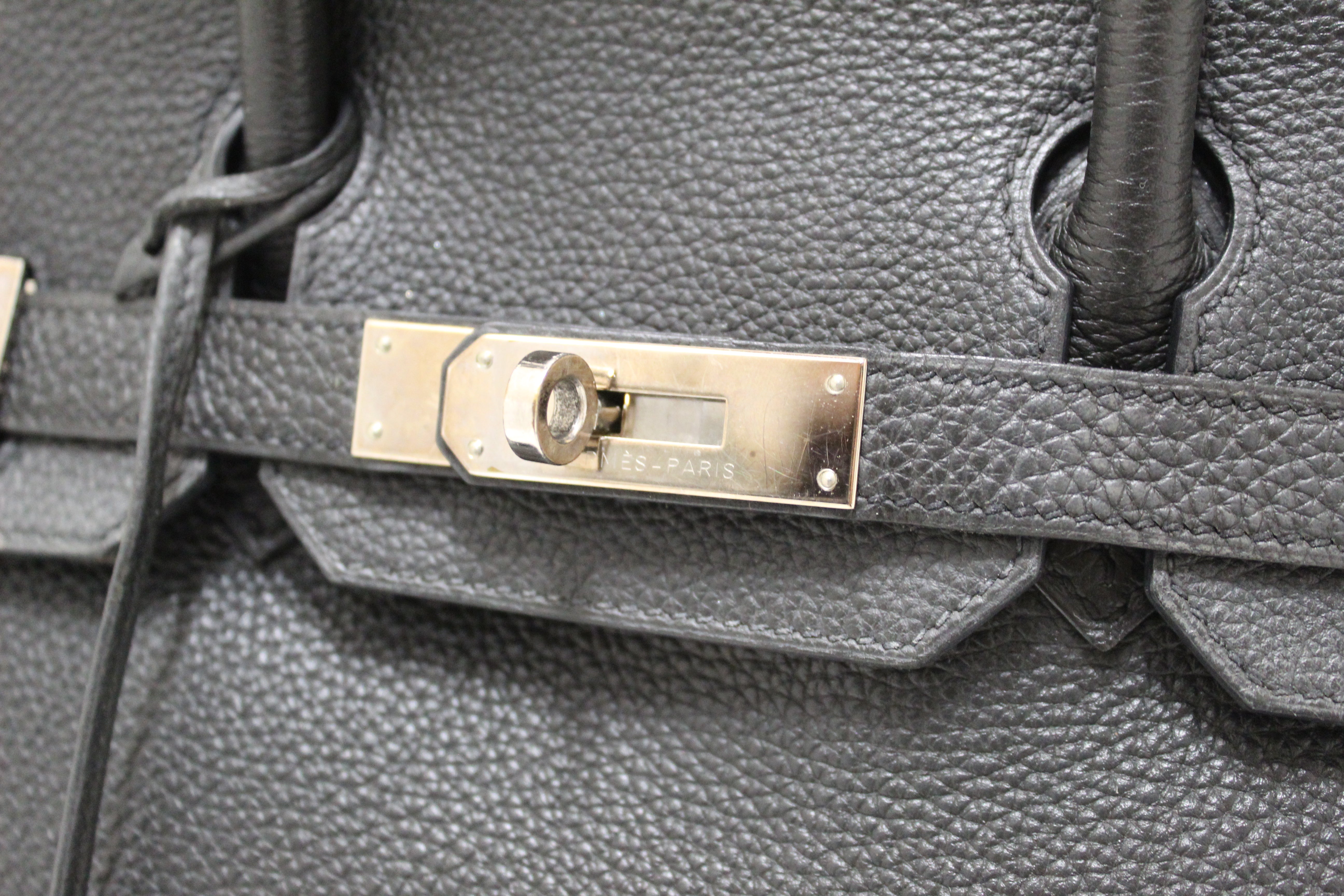 Authentic Hermes Black Togo Leather Birkin 30 Handbag
