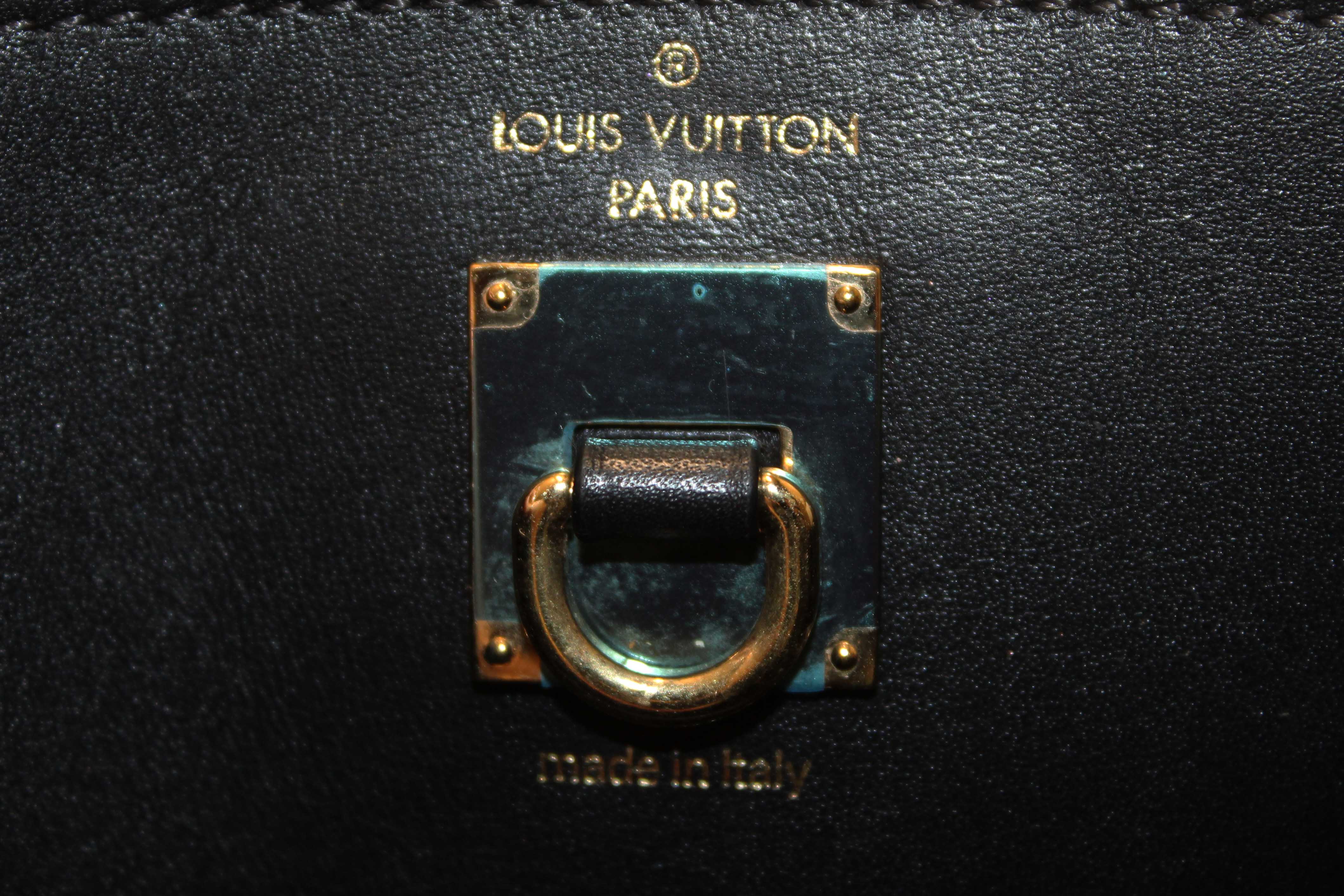 Authentic Louis Vuitton Black Smooth Leather City Steamer PM Bag
