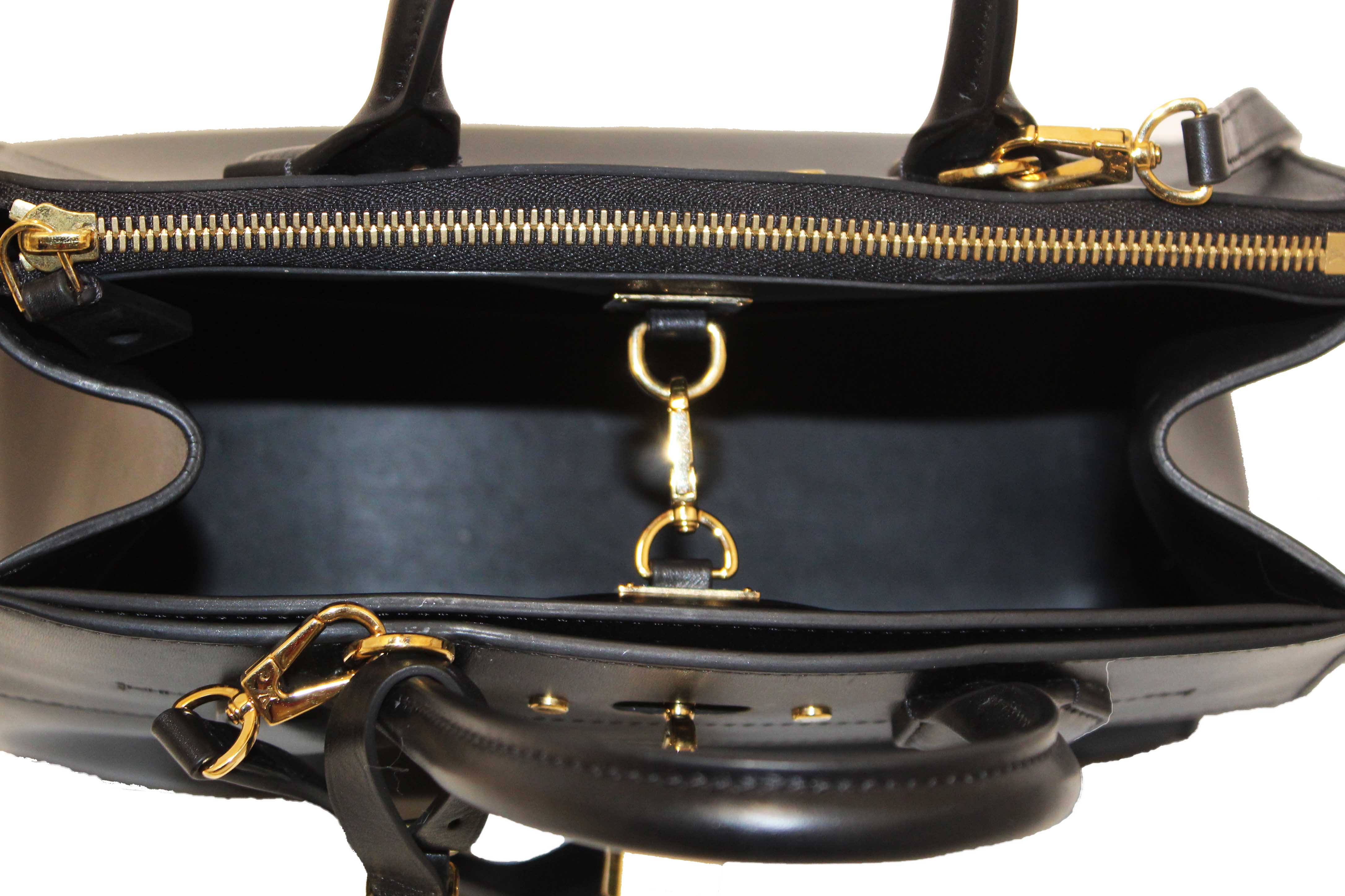 Authentic Louis Vuitton Black Smooth Leather City Steamer PM Bag