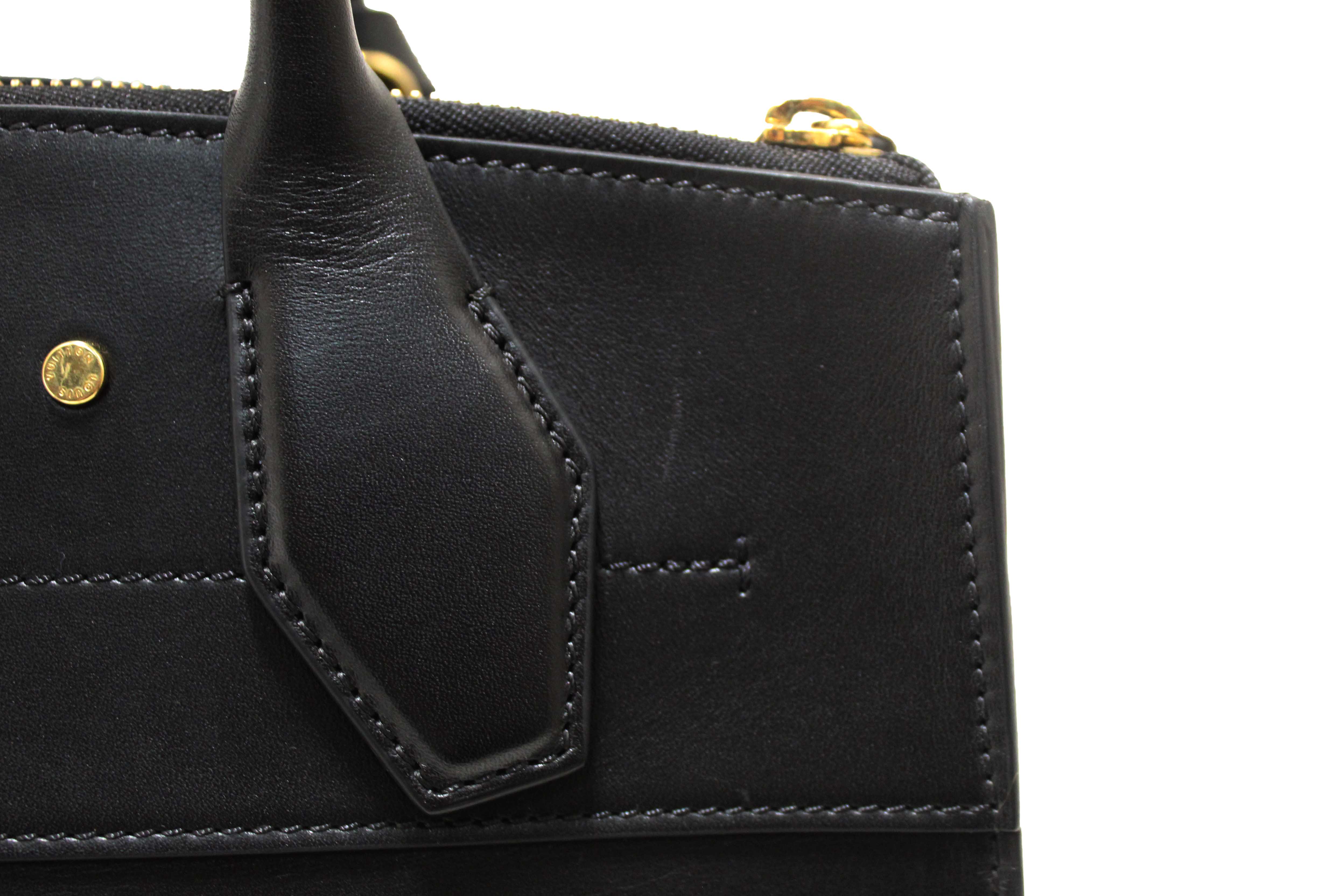 Authentic Louis Vuitton Black Smooth Leather City Steamer PM Bag