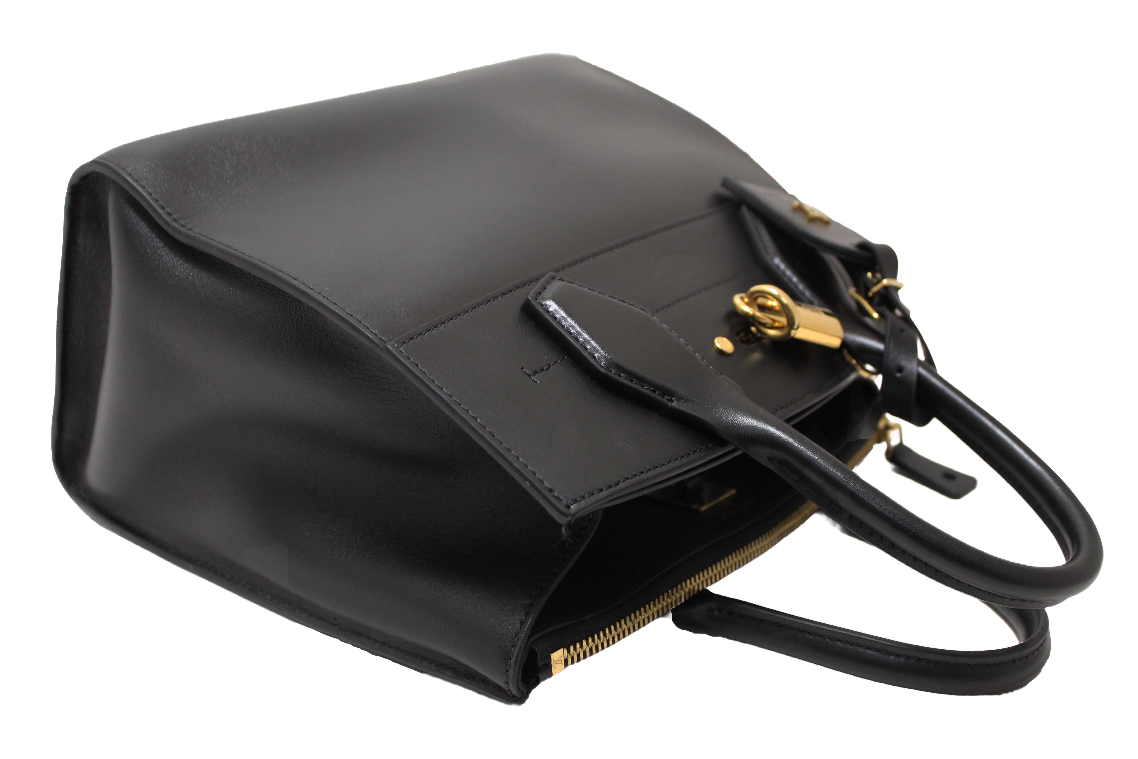 Authentic Louis Vuitton Black Smooth Leather City Steamer PM Bag