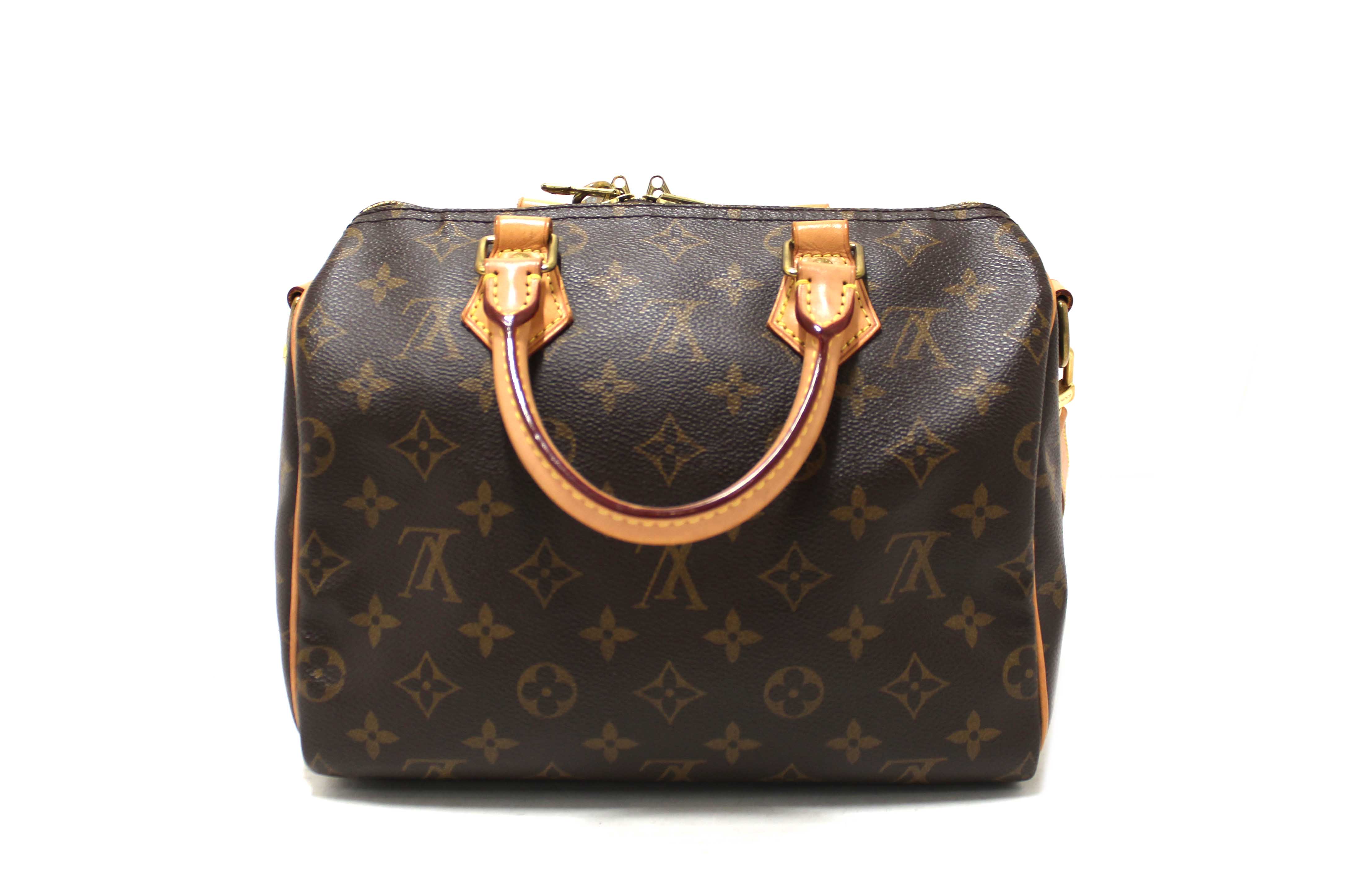 Authentic Louis Vuitton Classic Monogram Speedy 25 Bandouliere Bag