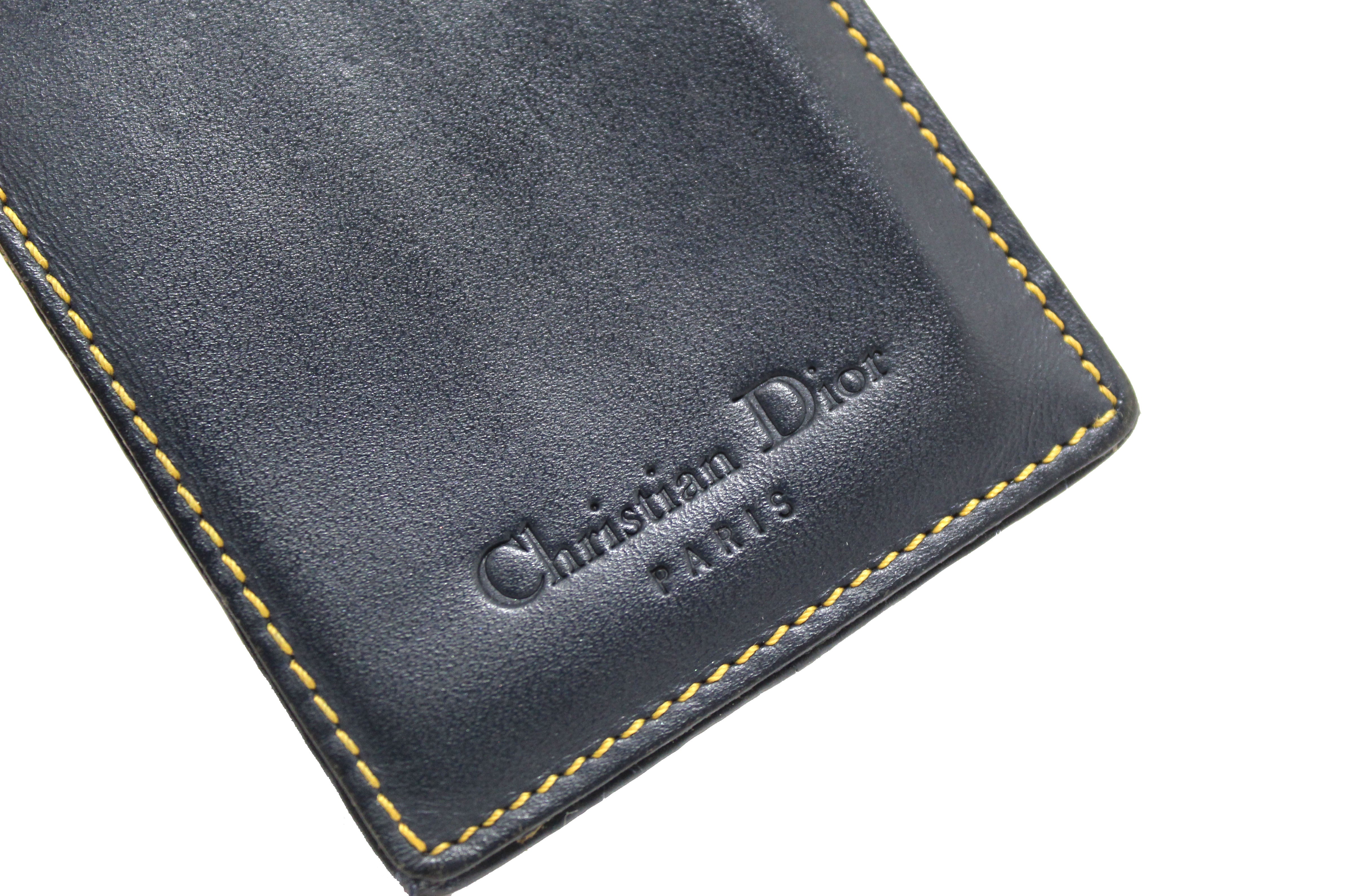 Authentic Christian Dior Oblique Navy Trotter Card Holder Wallet