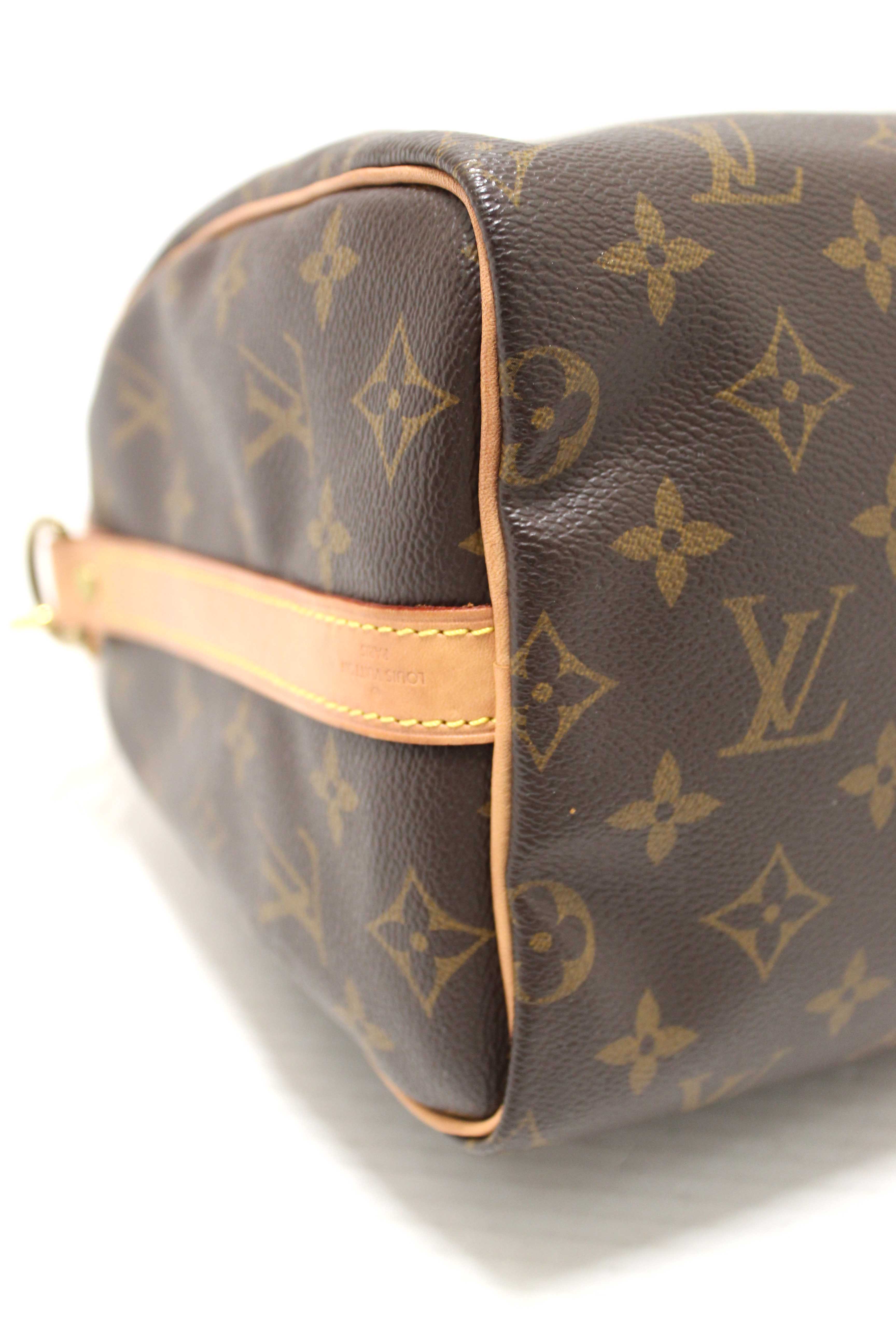 Authentic Louis Vuitton Classic Monogram Speedy 25 Bandouliere Bag