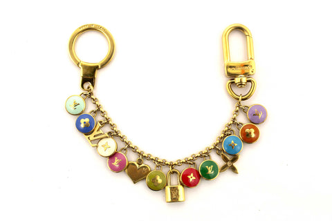 Authentic Louis Vuitton Multicolor Pastilles Bag Charm and Key Holder