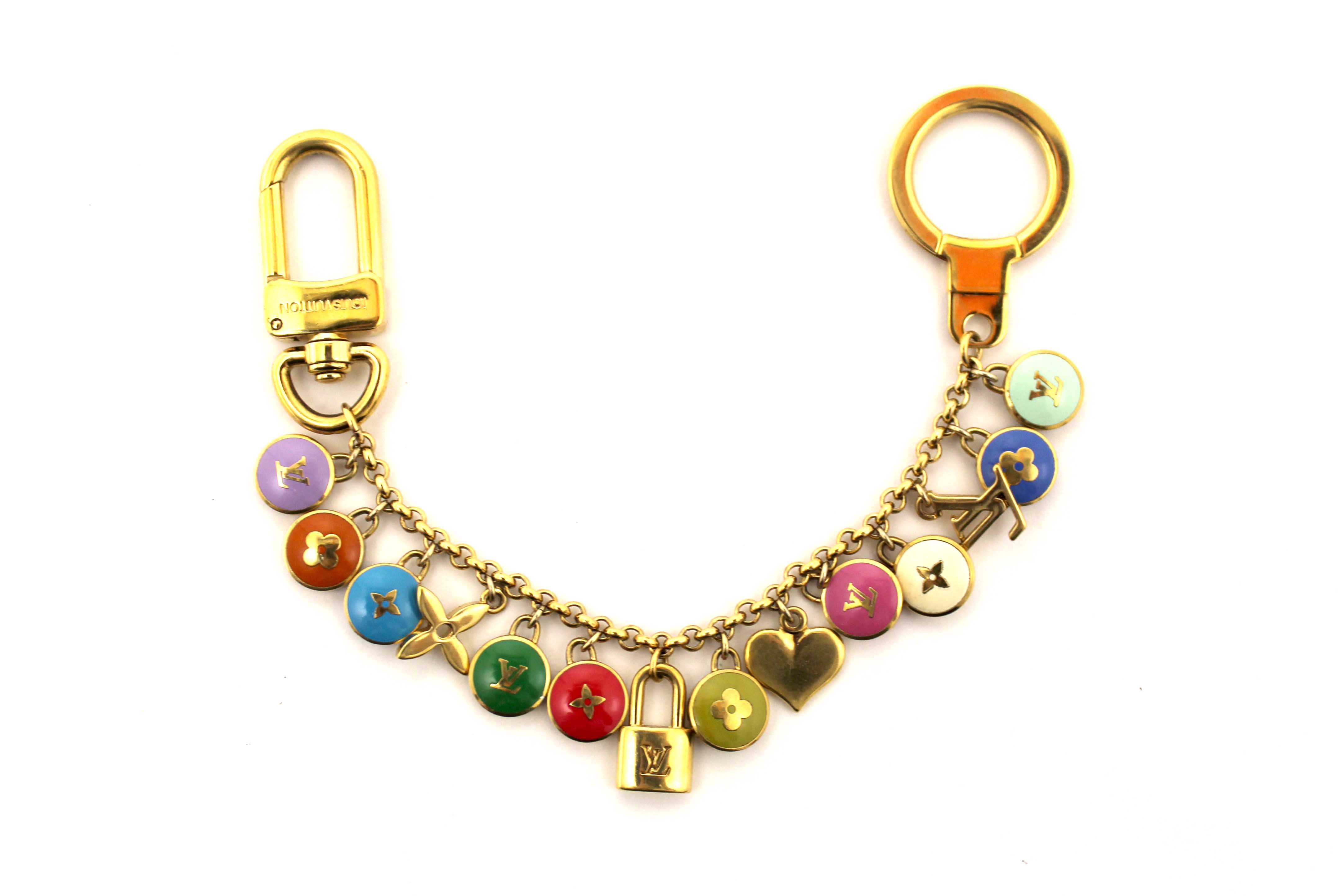 Authentic Louis Vuitton Multicolor Pastilles Bag Charm and Key Holder