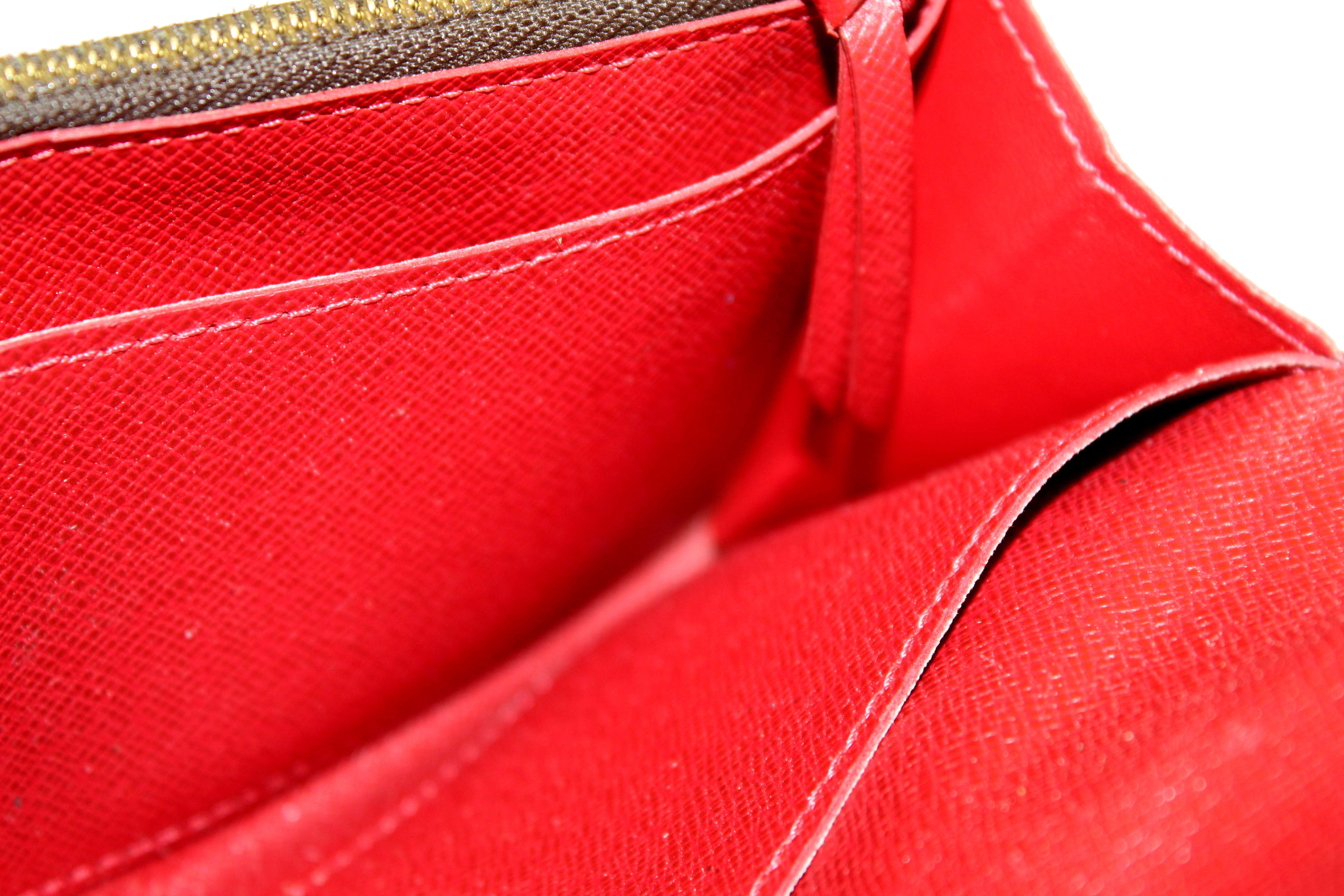 Louis Vuitton Damier Ebene Cassia Red Trim Wallet – The Don's