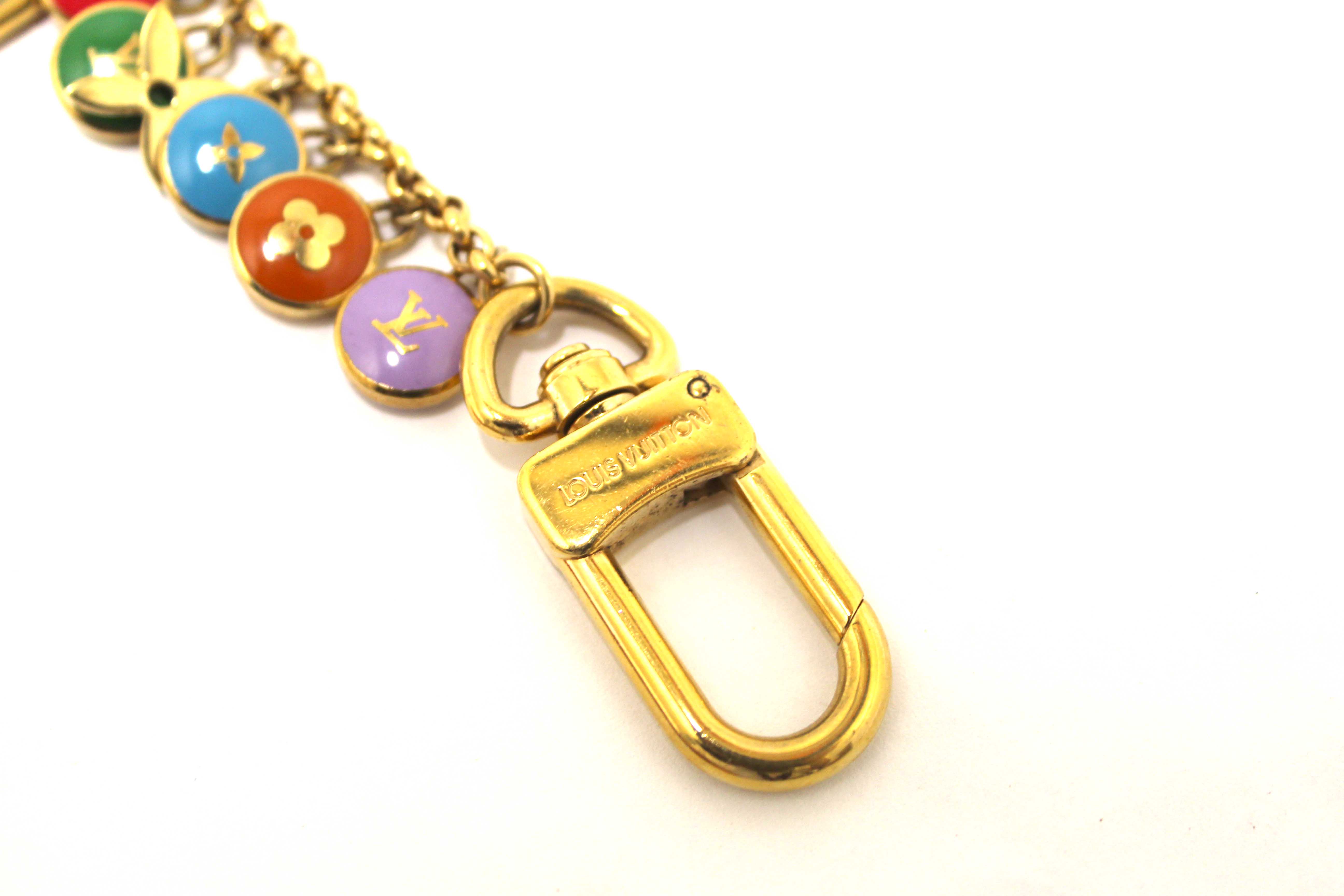 Authentic Louis Vuitton Multicolor Pastilles Bag Charm and Key Holder