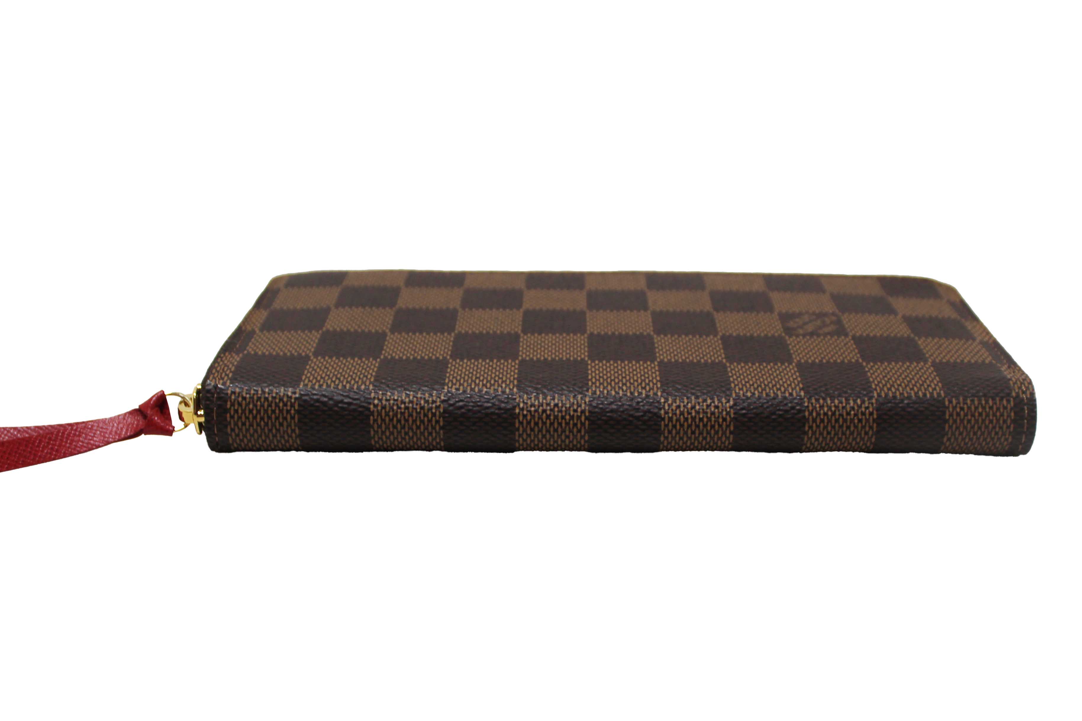 Authentic Louis Vuitton Damier Ebene Canvas Clemence Zippy Wallet