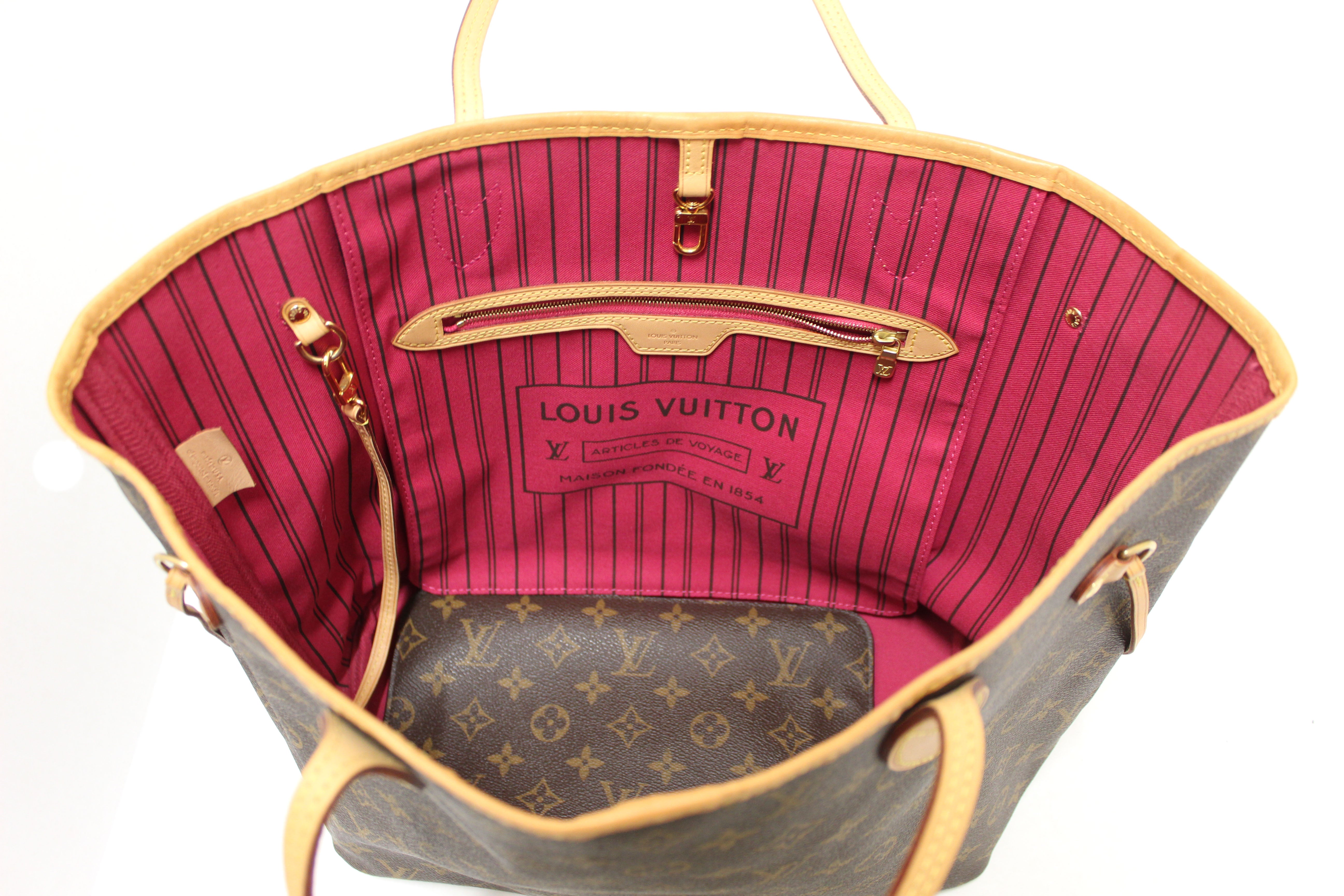 Authentic Louis Vuitton Classic Monogram Neverfull MM Tote Shoulder Bag