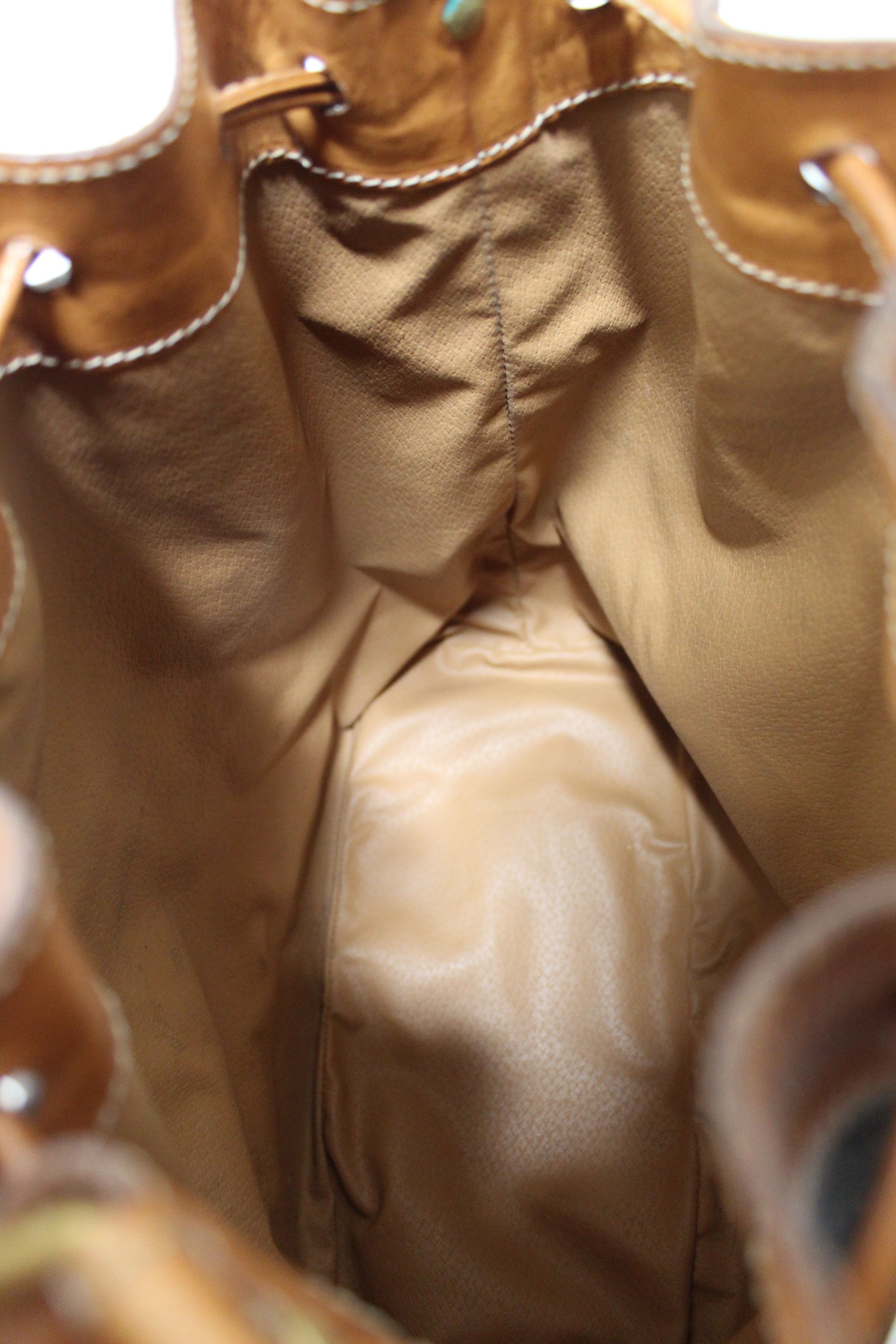 Authentic Celine Vintage Macadam Drawstring Bucket Bag