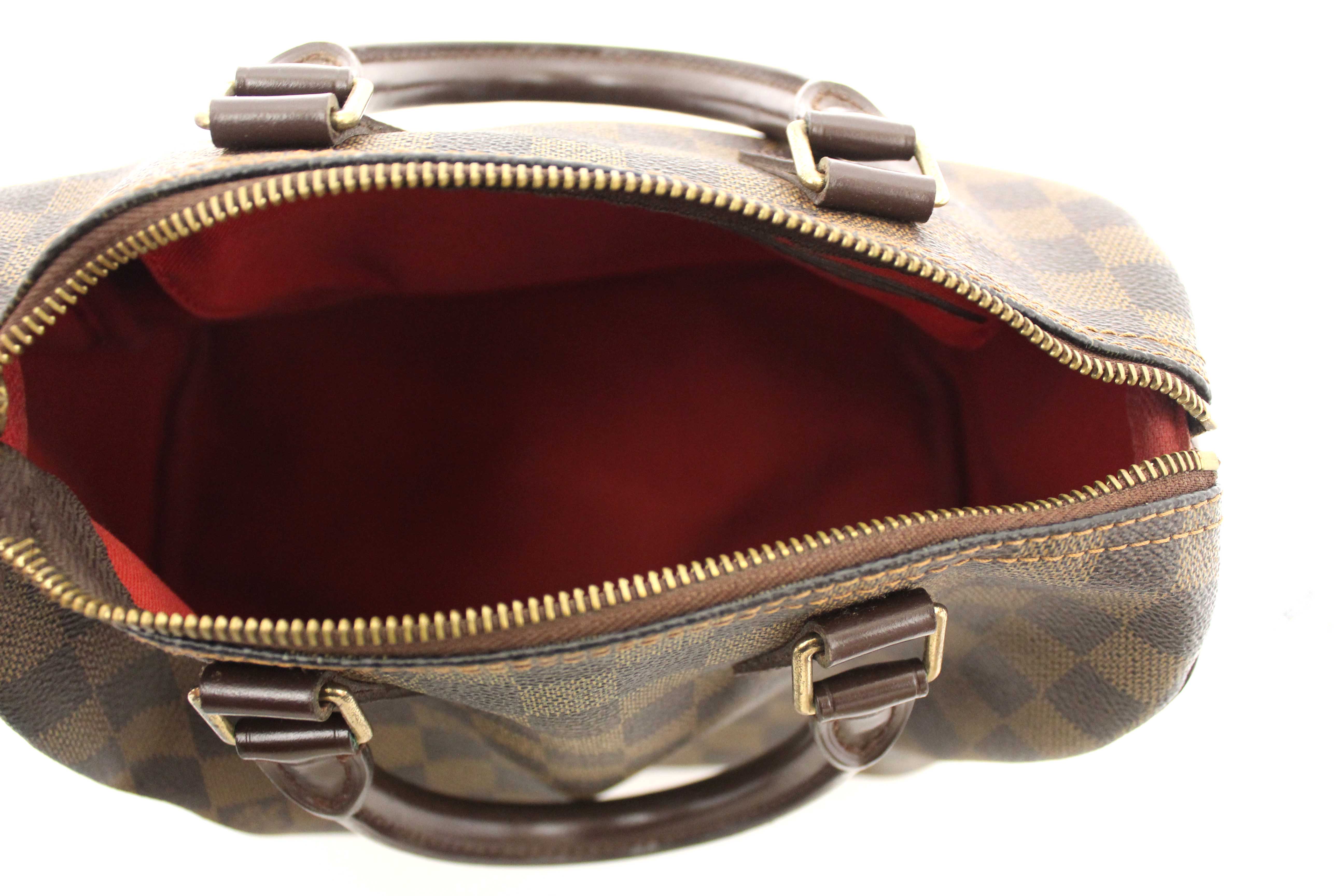 Authentic Louis Vuitton Damier Ebene Speedy 25 Hand Bag