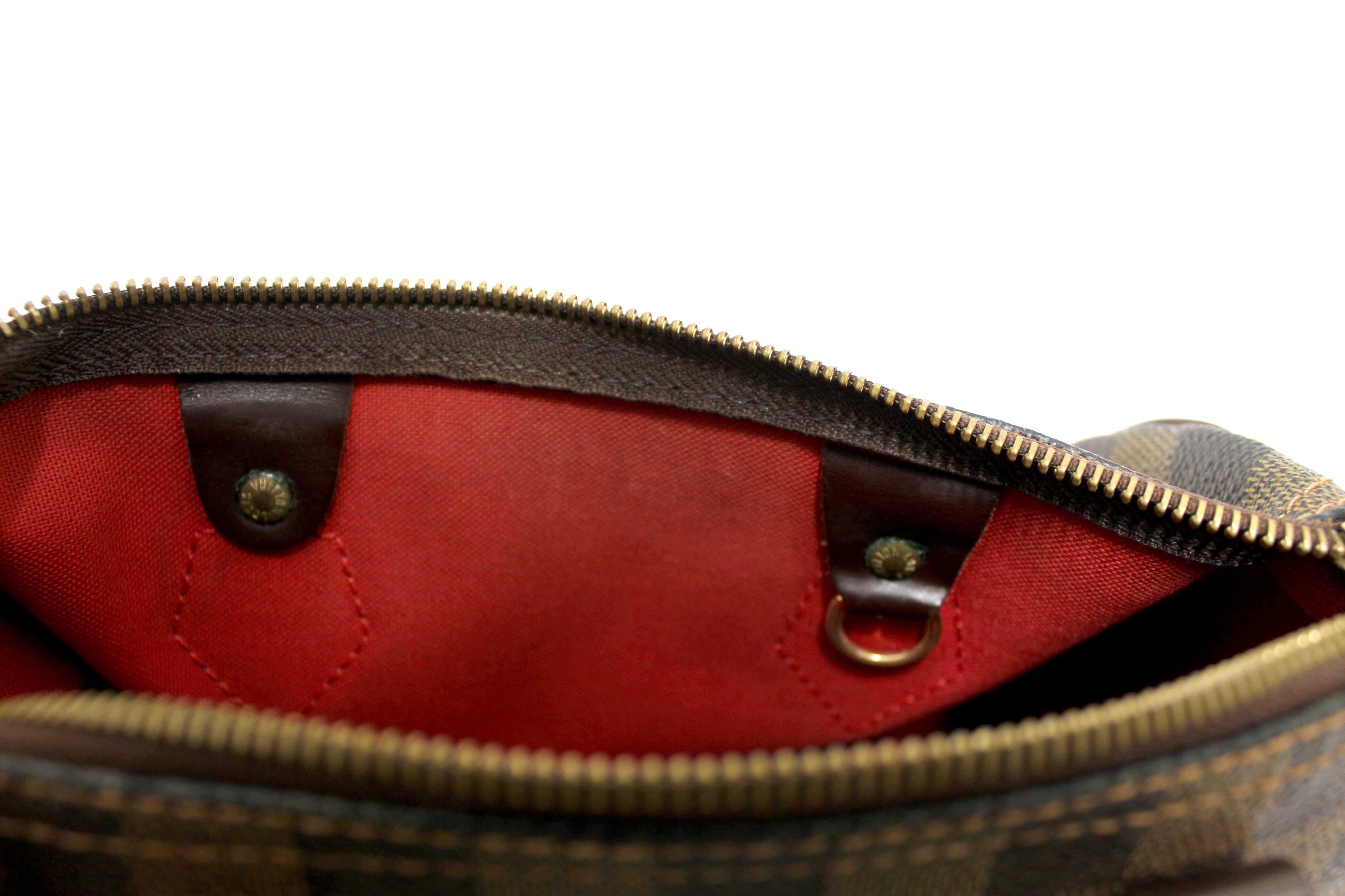 Authentic Louis Vuitton Damier Ebene Speedy 25 Hand Bag