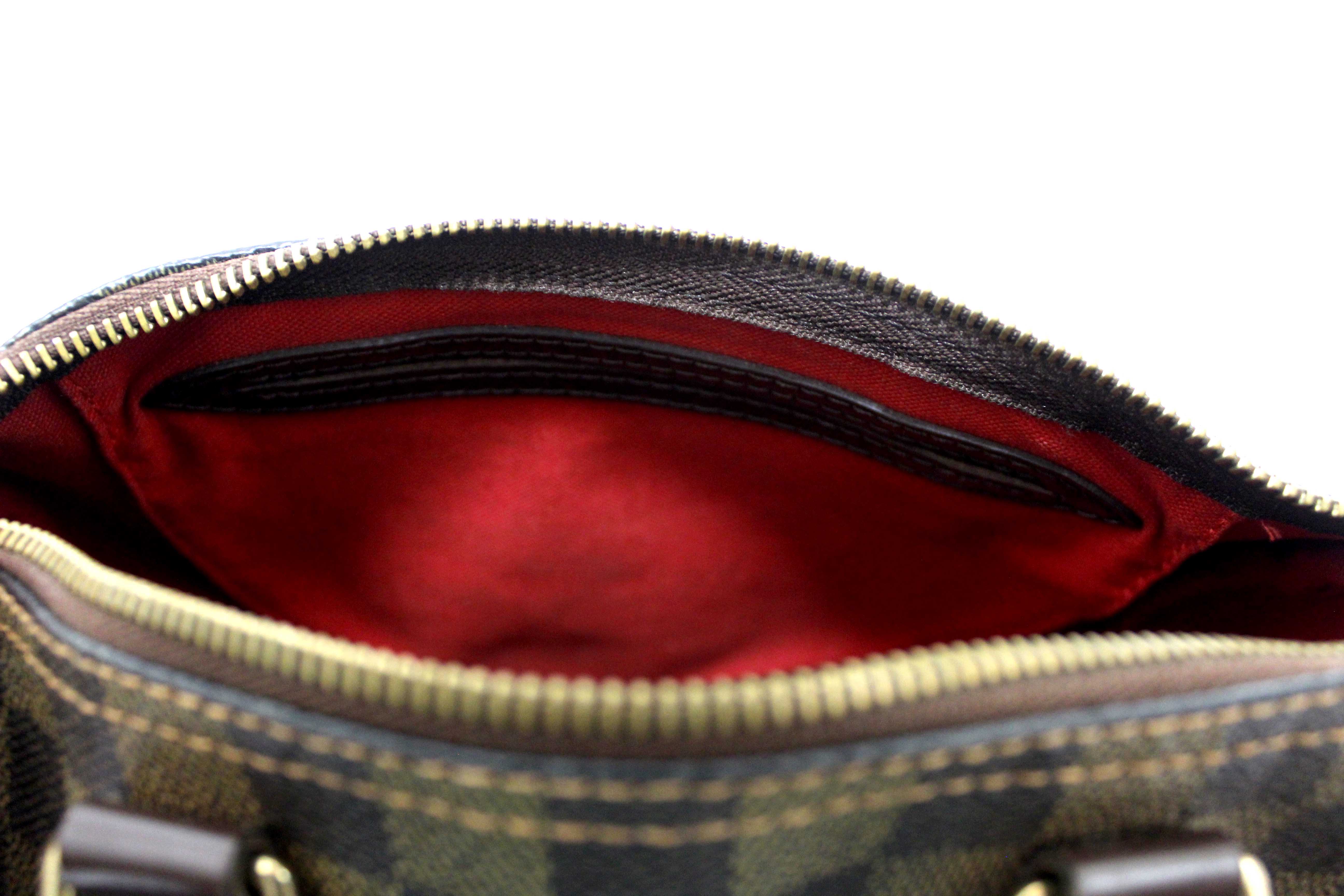 Authentic Louis Vuitton Damier Ebene Speedy 25 Hand Bag