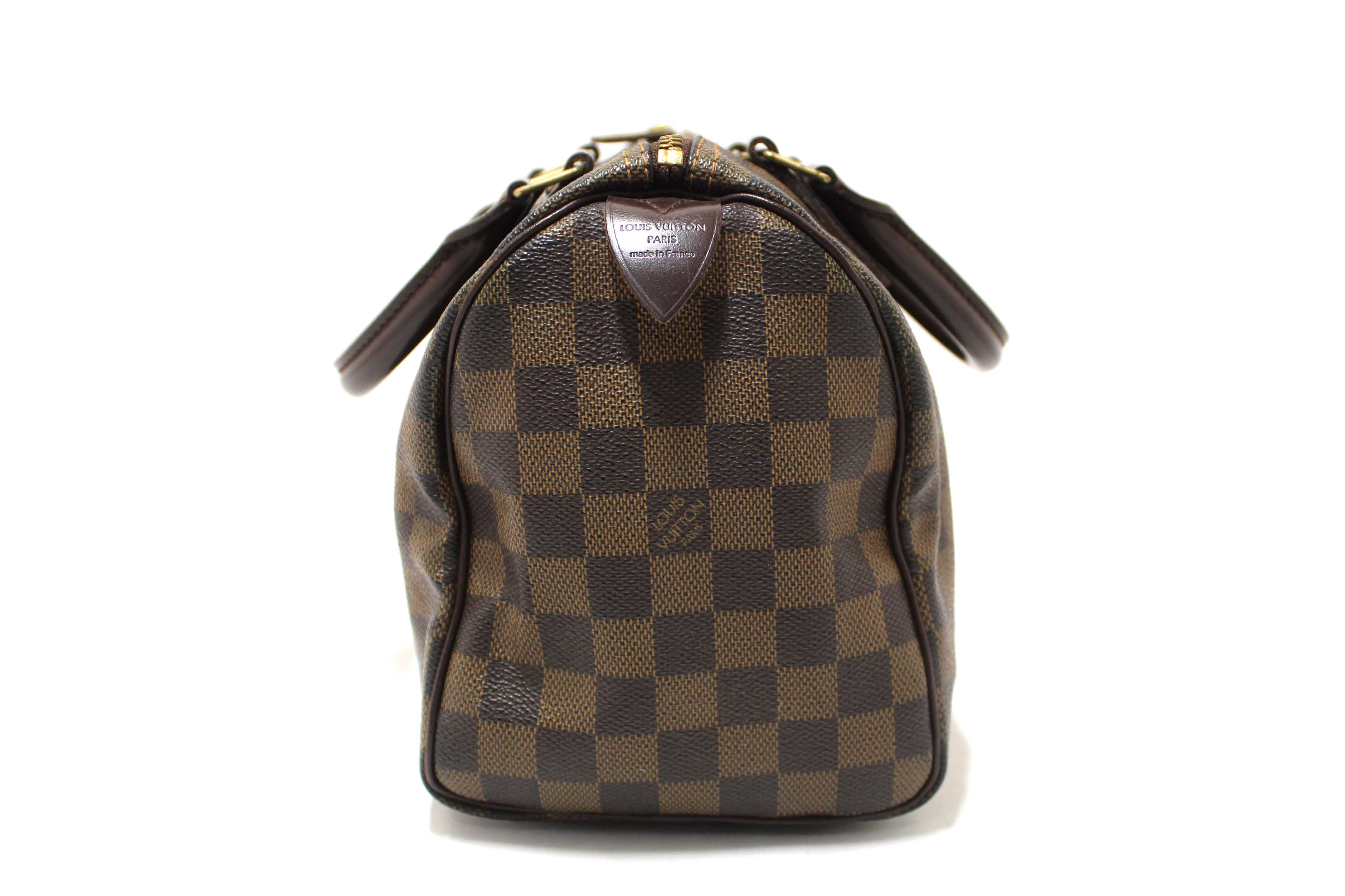 Authentic Louis Vuitton Damier Ebene Speedy 25 Hand Bag