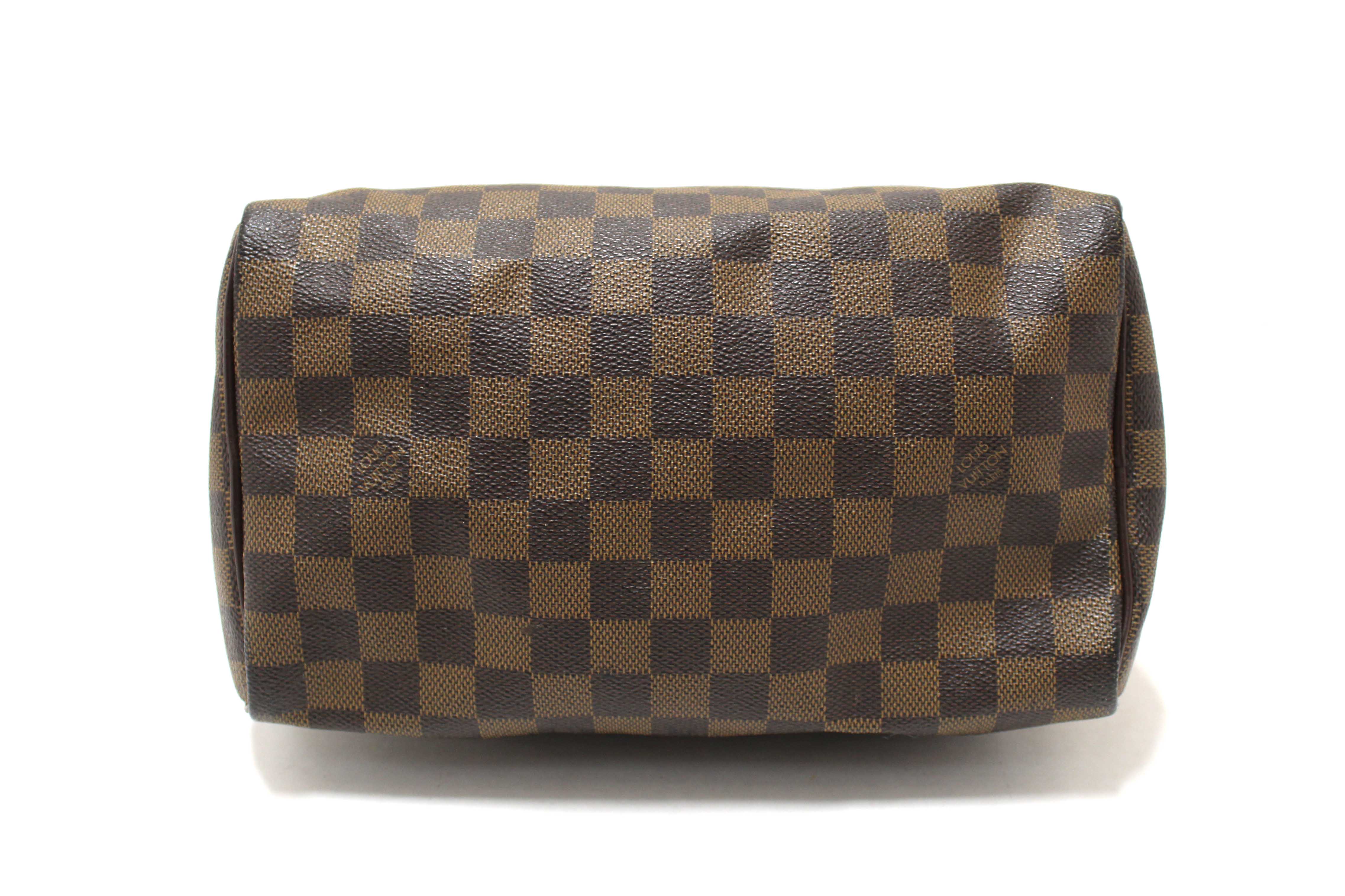 Authentic Louis Vuitton Damier Ebene Speedy 25 Hand Bag