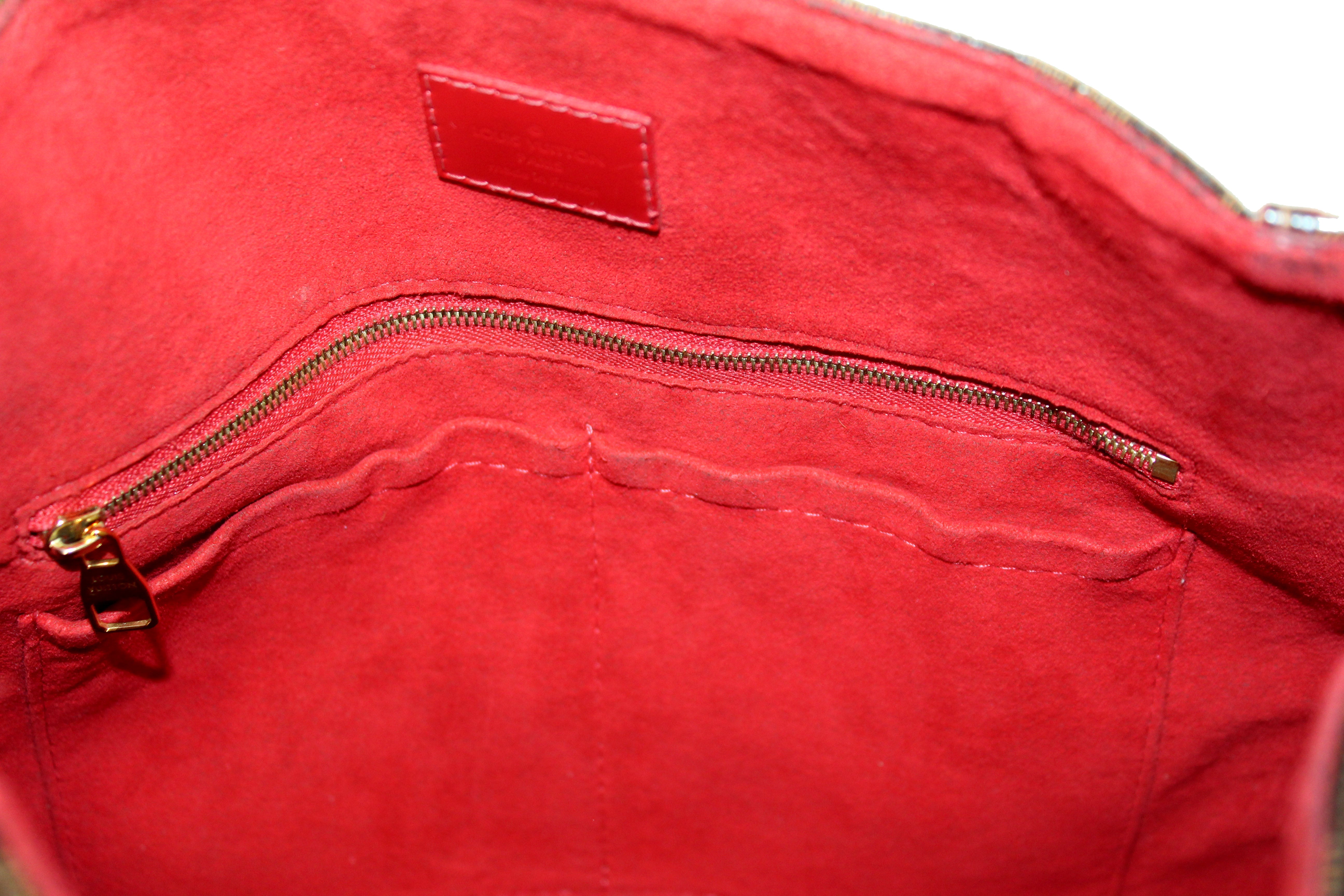 Authentic Louis Vuitton Caissa Damier Ebene x Red Hobo Shoulder