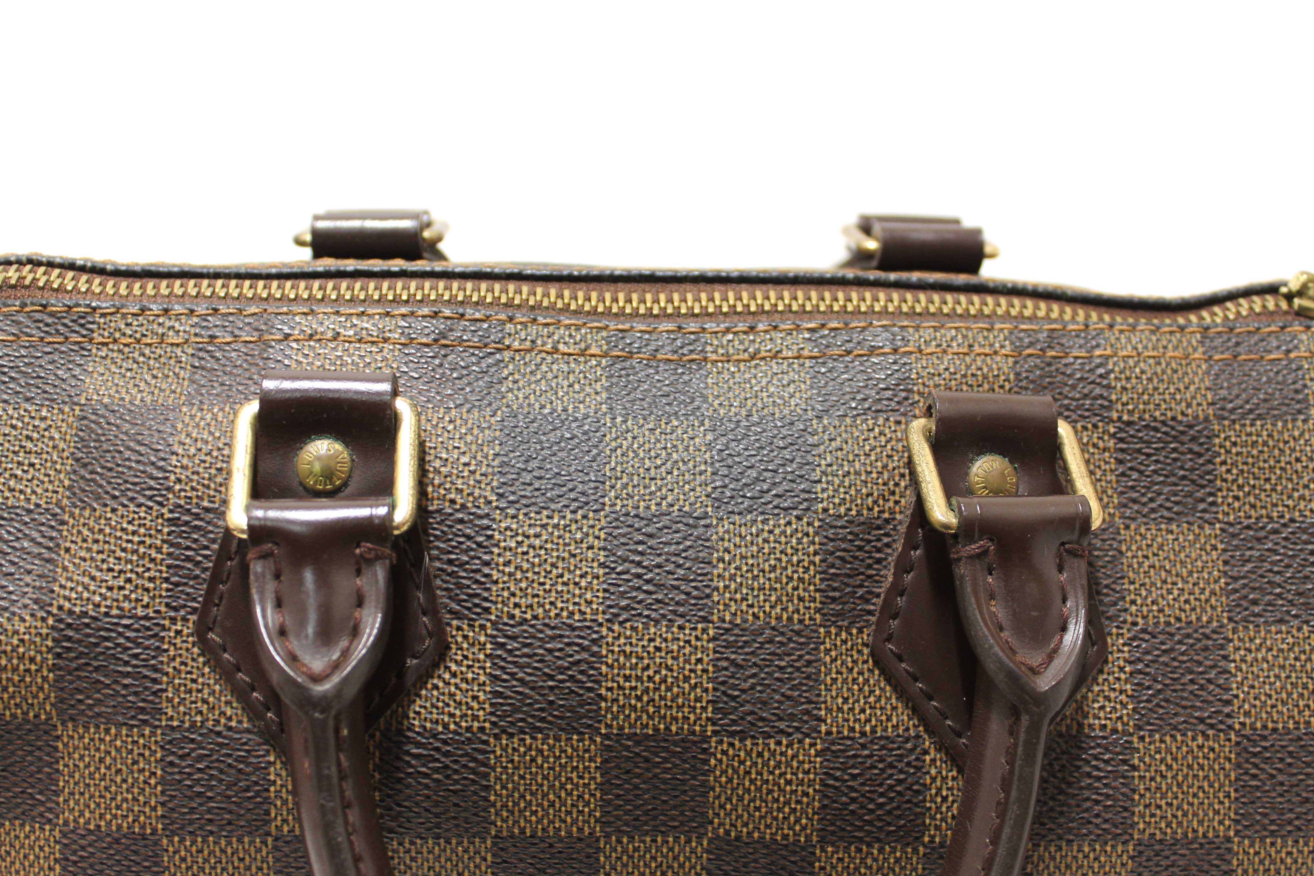 Authentic Louis Vuitton Damier Ebene Speedy 25 Hand Bag