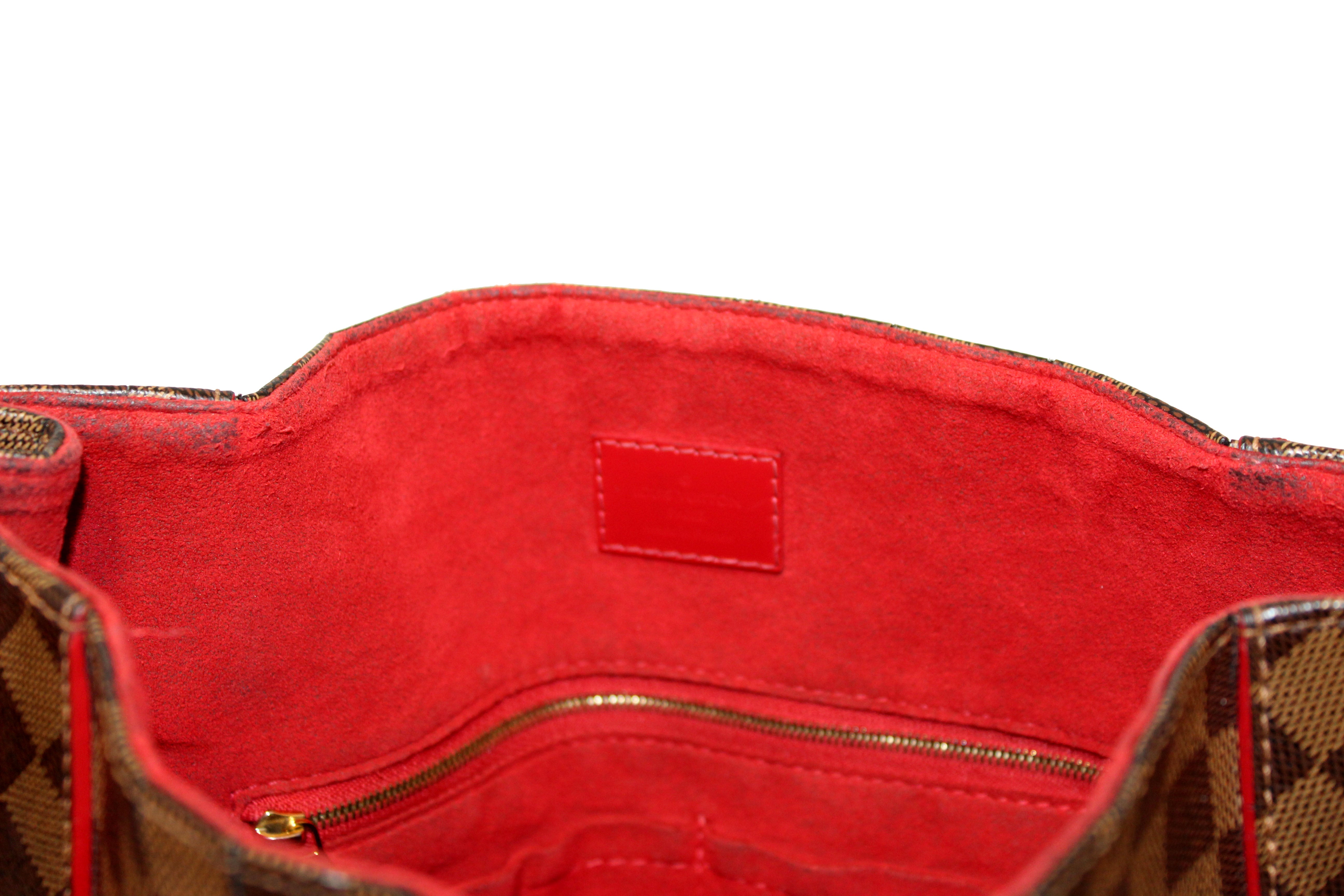Louis Vuitton, Bags, Louis Vuitton Damier Ebene Red Caissa Hobo Bag