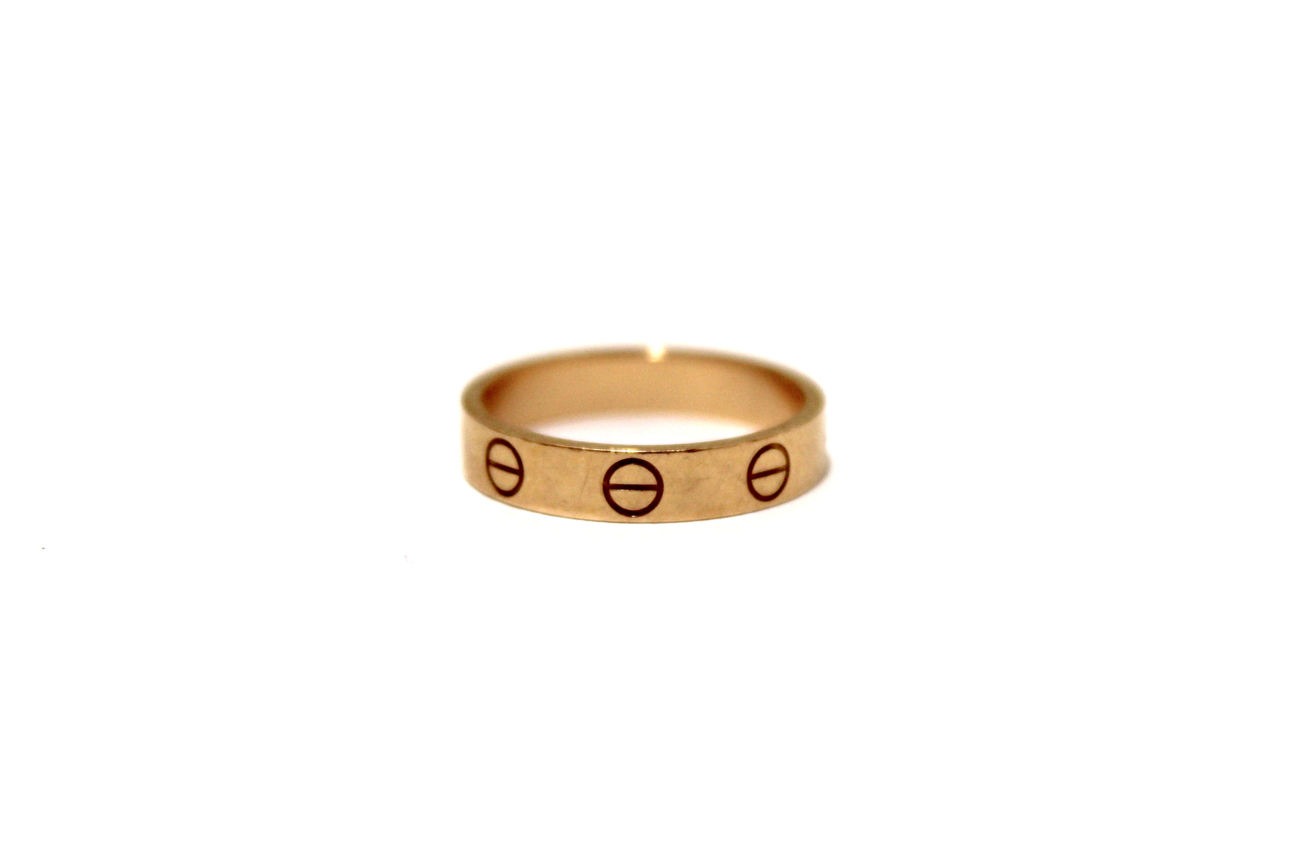 Authentic Cartier 18K Rose Gold Love Wedding Band Ring Size 5