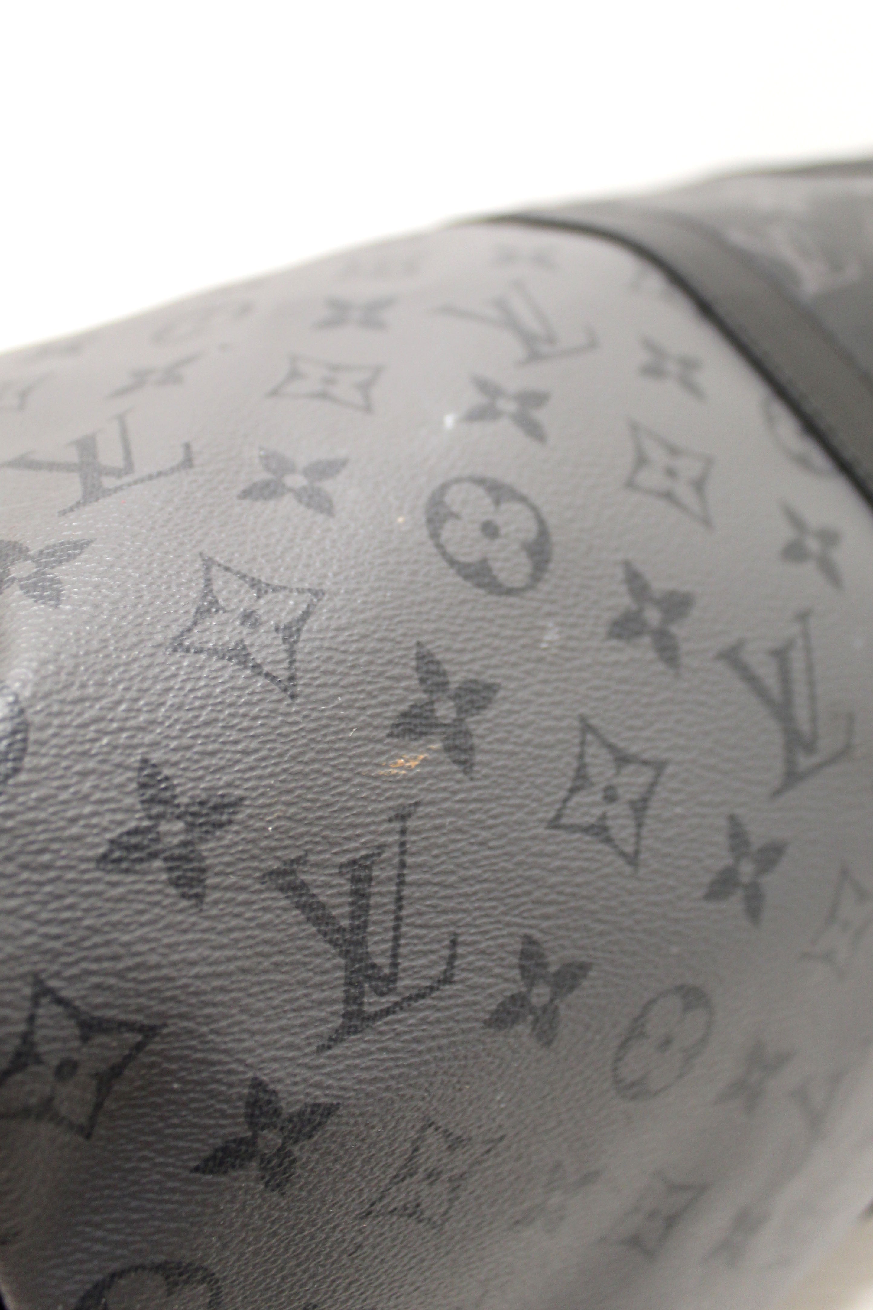 Authentic Louis Vuitton Monogram Eclipse/Monogram Eclipse Reverse Keepall Bandoulière 50 Travel Bag