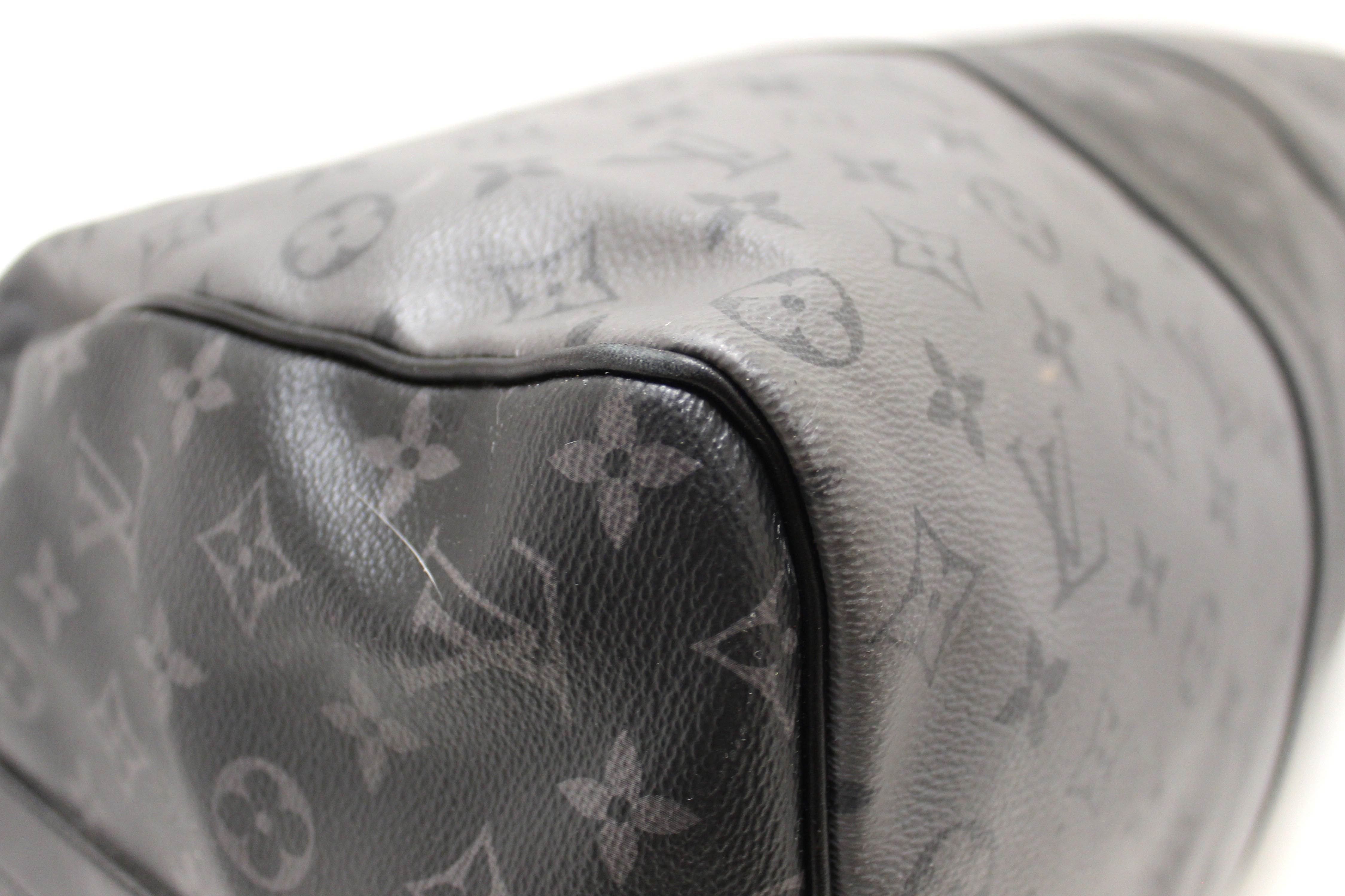 Authentic Louis Vuitton Monogram Eclipse/Monogram Eclipse Reverse Keepall Bandoulière 50 Travel Bag