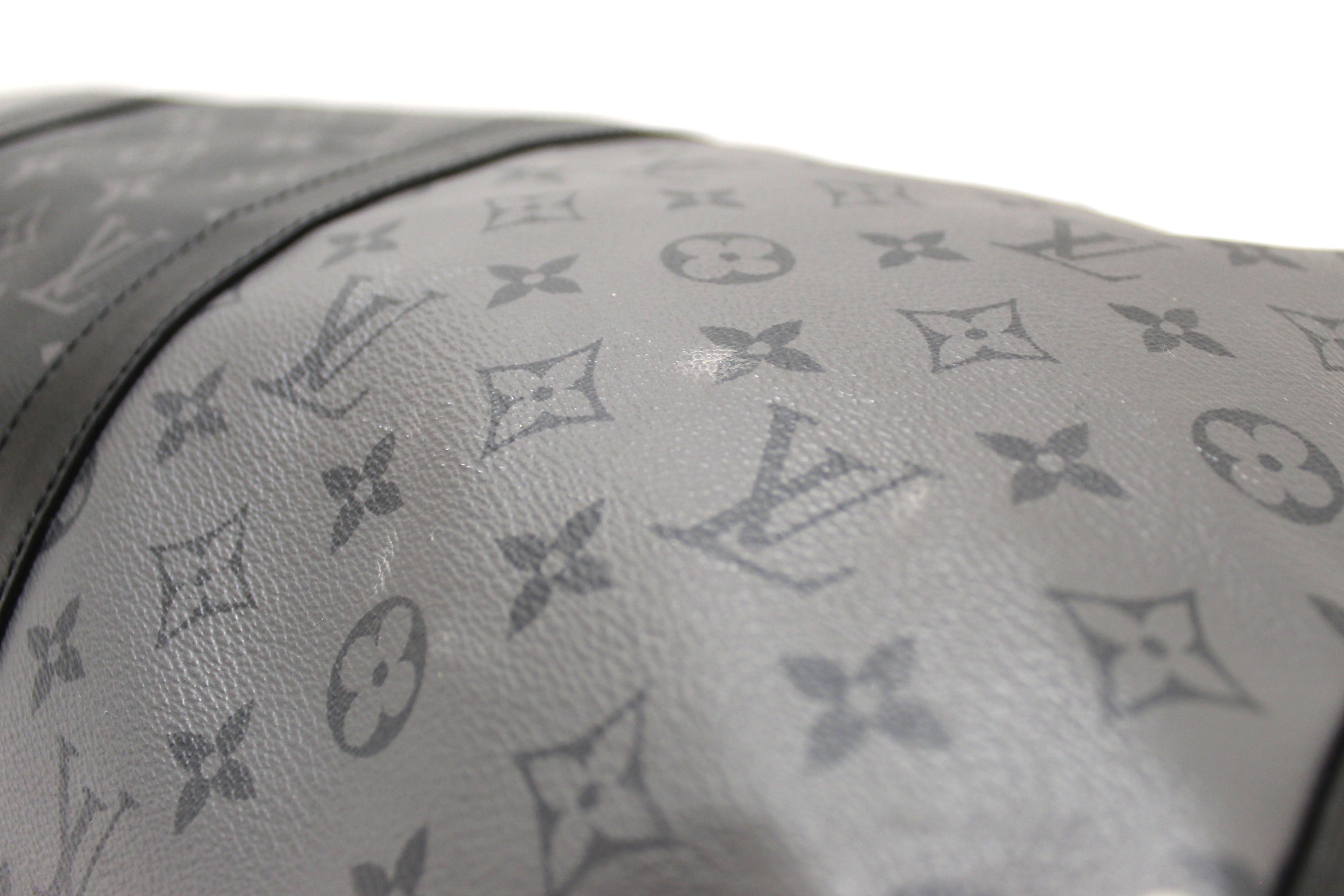 Authentic Louis Vuitton Monogram Eclipse/Monogram Eclipse Reverse Keepall Bandoulière 50 Travel Bag