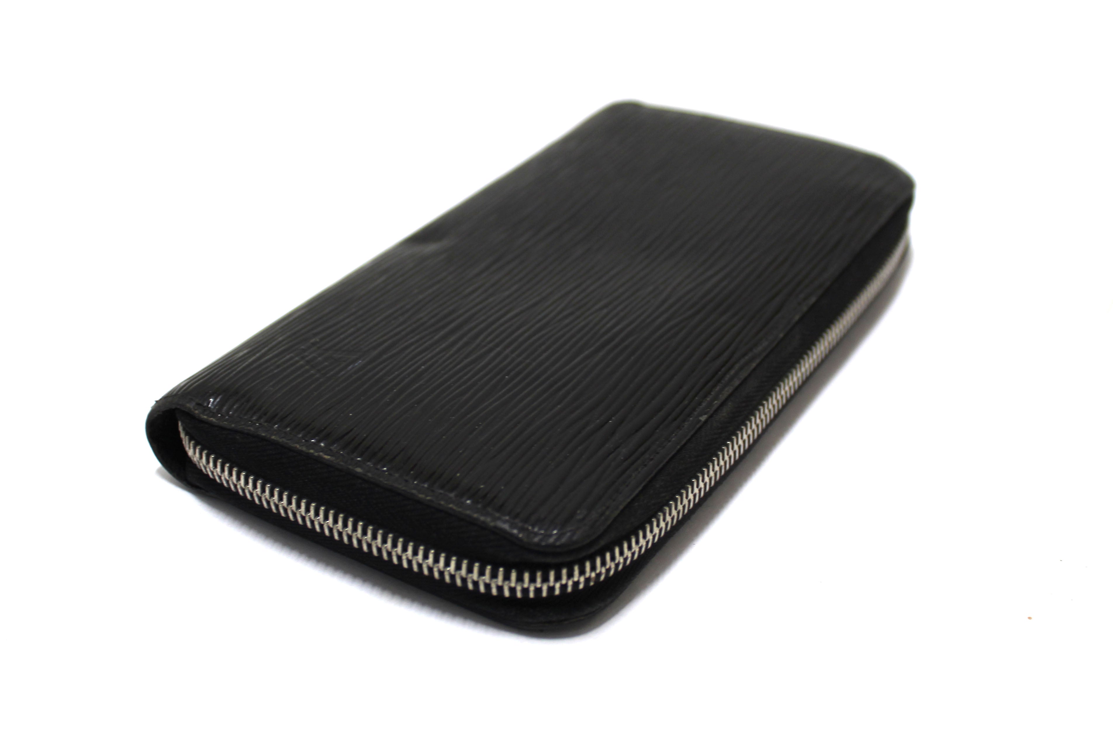 Authentic Louis Vuitton Black Electric Epi Leather Zippy Wallet