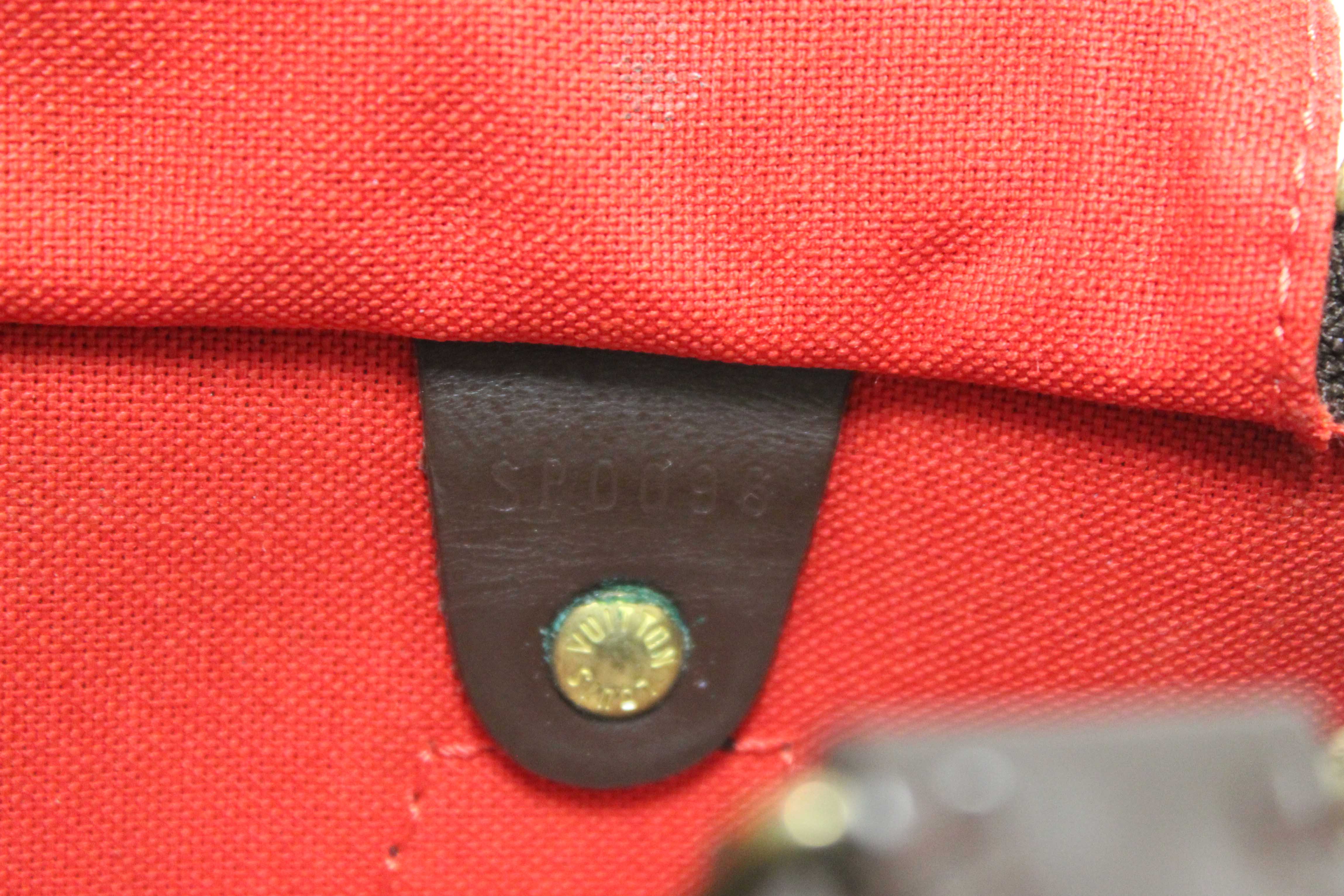 Authentic Louis Vuitton Damier Ebene Speedy 25 Hand Bag