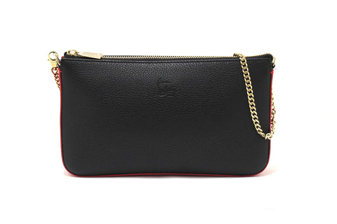 Authentic NEW Christian Louboutin Black Textured-Leather Loubila Small Shoulder Bag