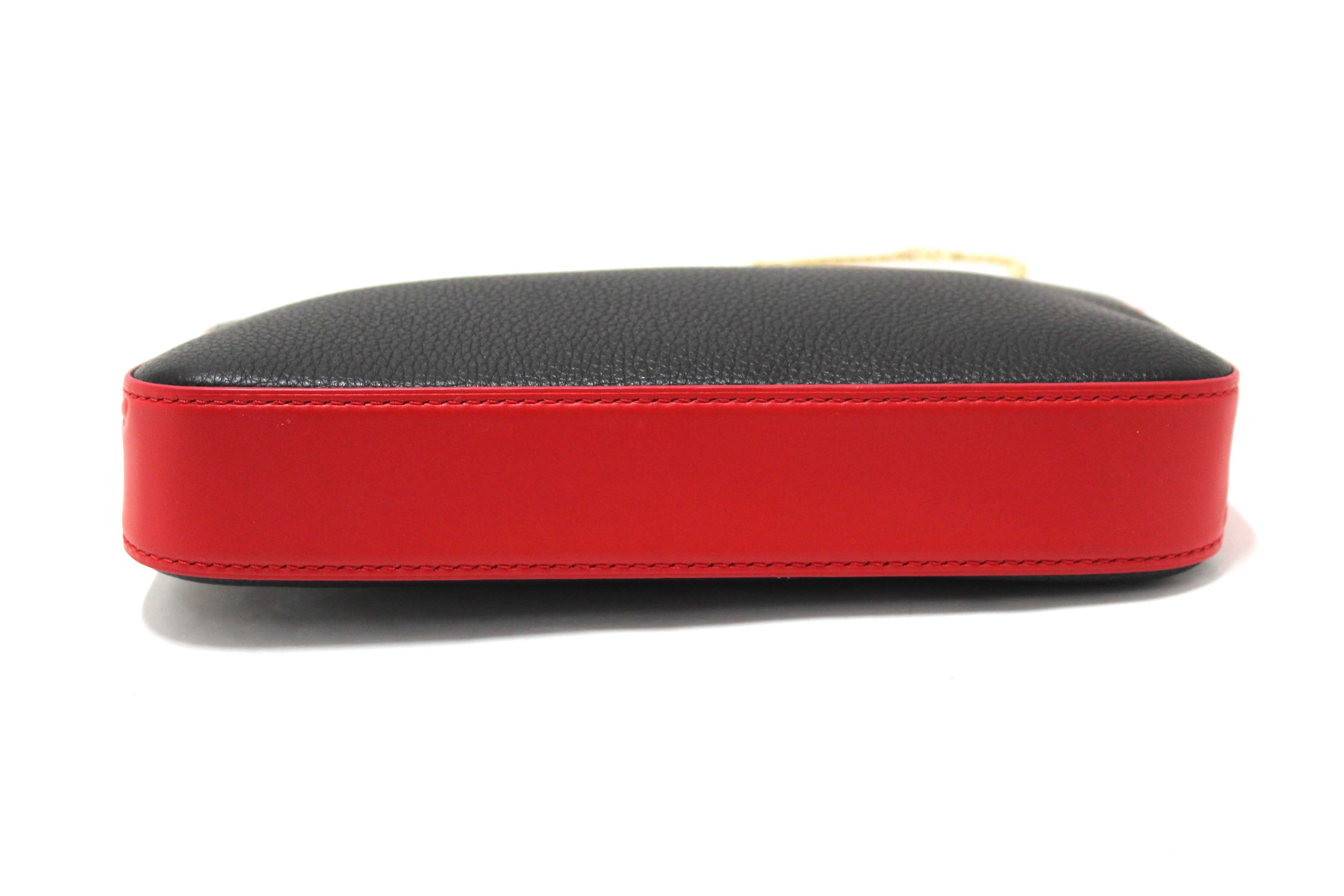 Authentic NEW Christian Louboutin Black Textured-Leather Loubila Small Shoulder Bag