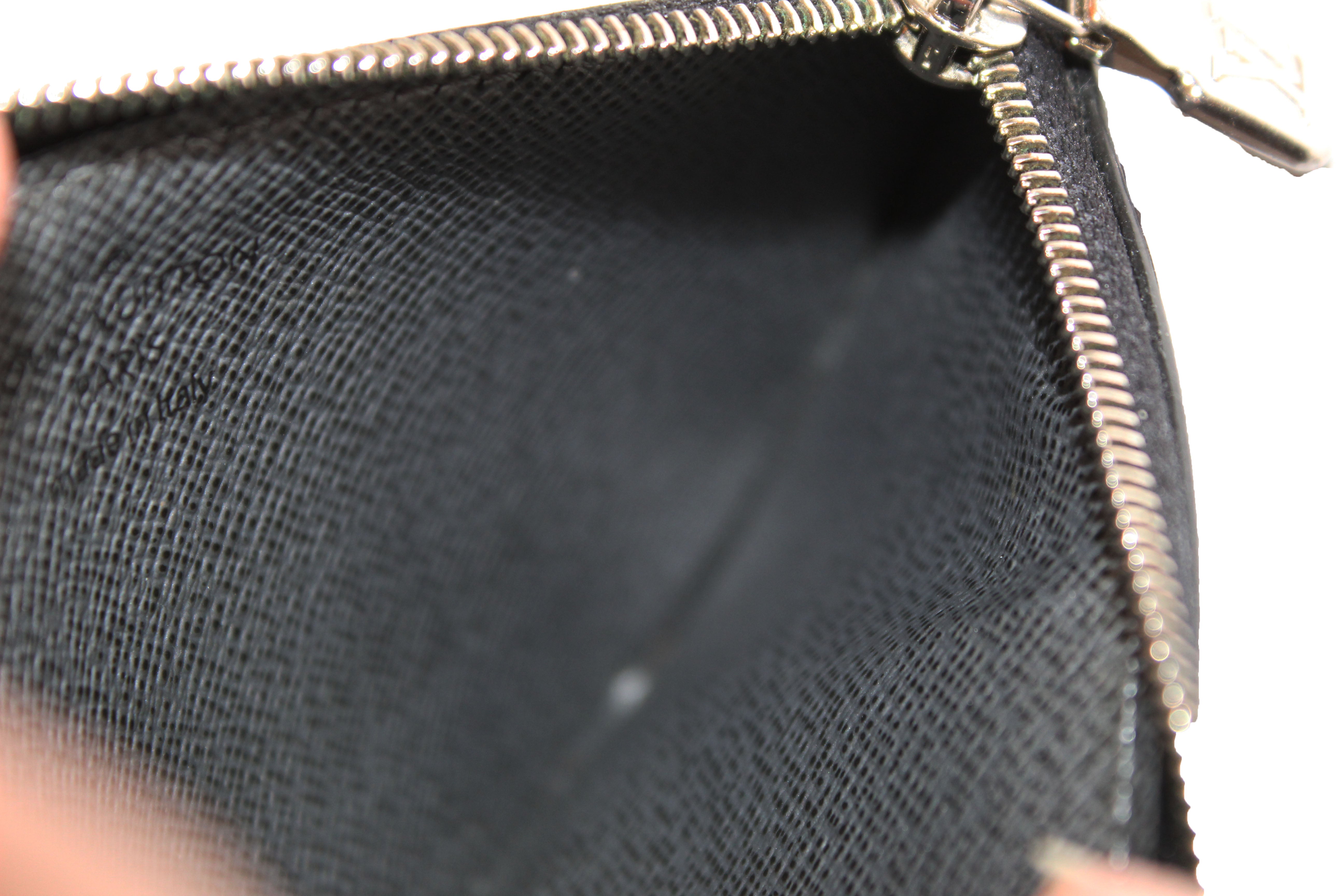 Authentic Louis Vuitton Gun Metal Monogram Canvas Coin Card Holder