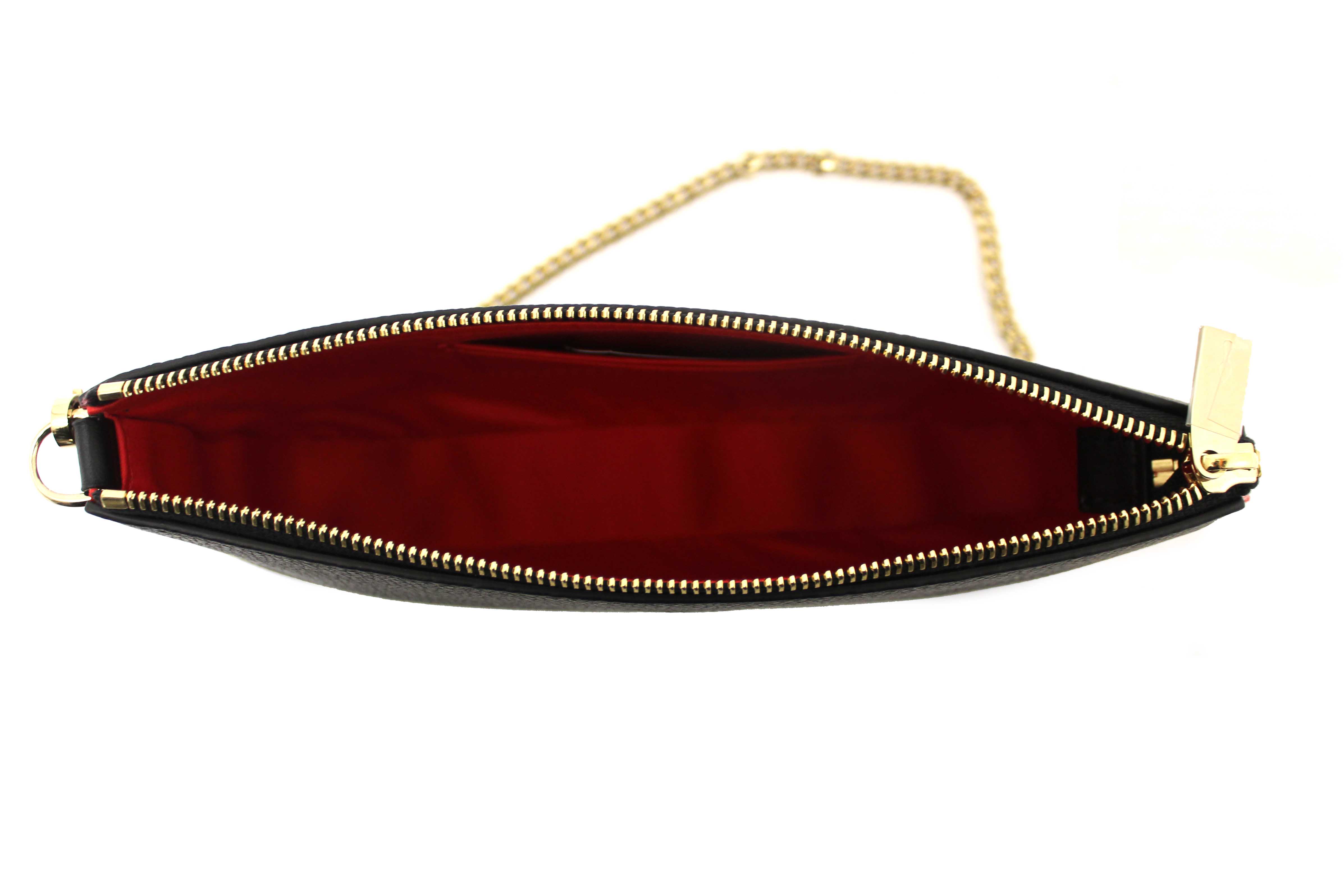 Authentic NEW Christian Louboutin Black Textured-Leather Loubila Small Shoulder Bag