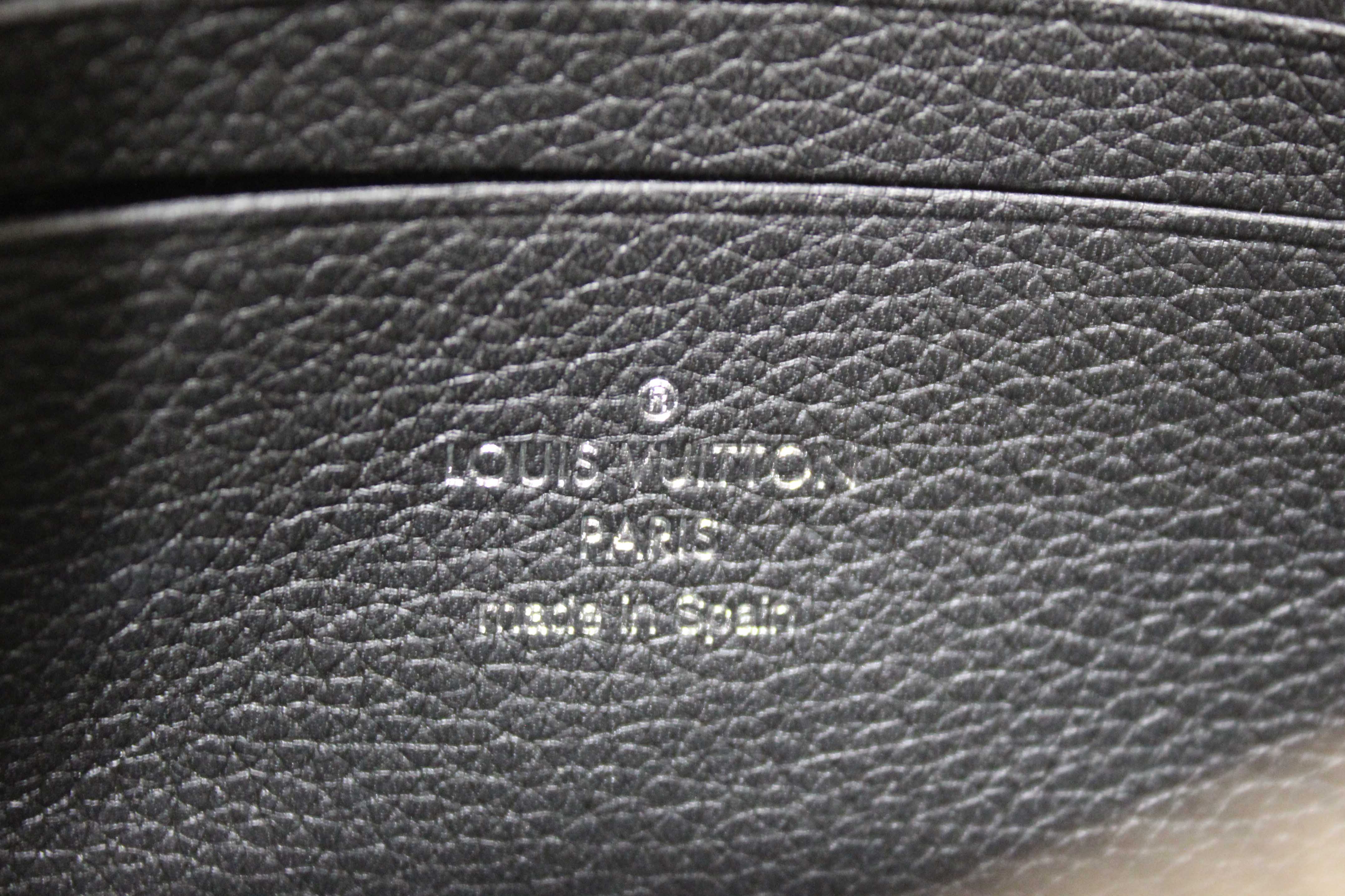 Authentic Louis Vuitton Black Calfskin Leather Mylockme Chain Pochette Bag