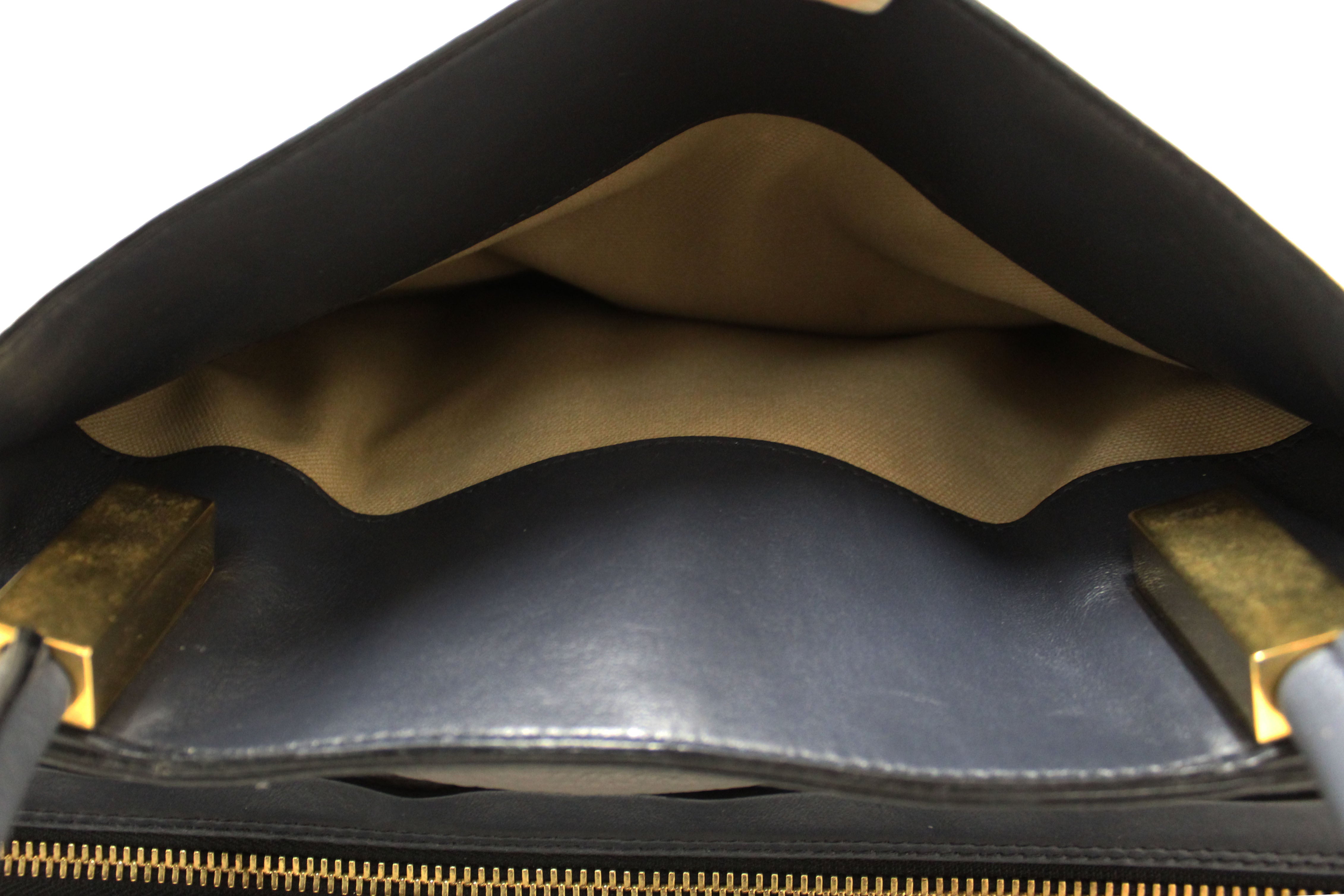 Authentic Chloe Grey and Blue Pebbled Calfskin Leather Dree Shoulder Bag