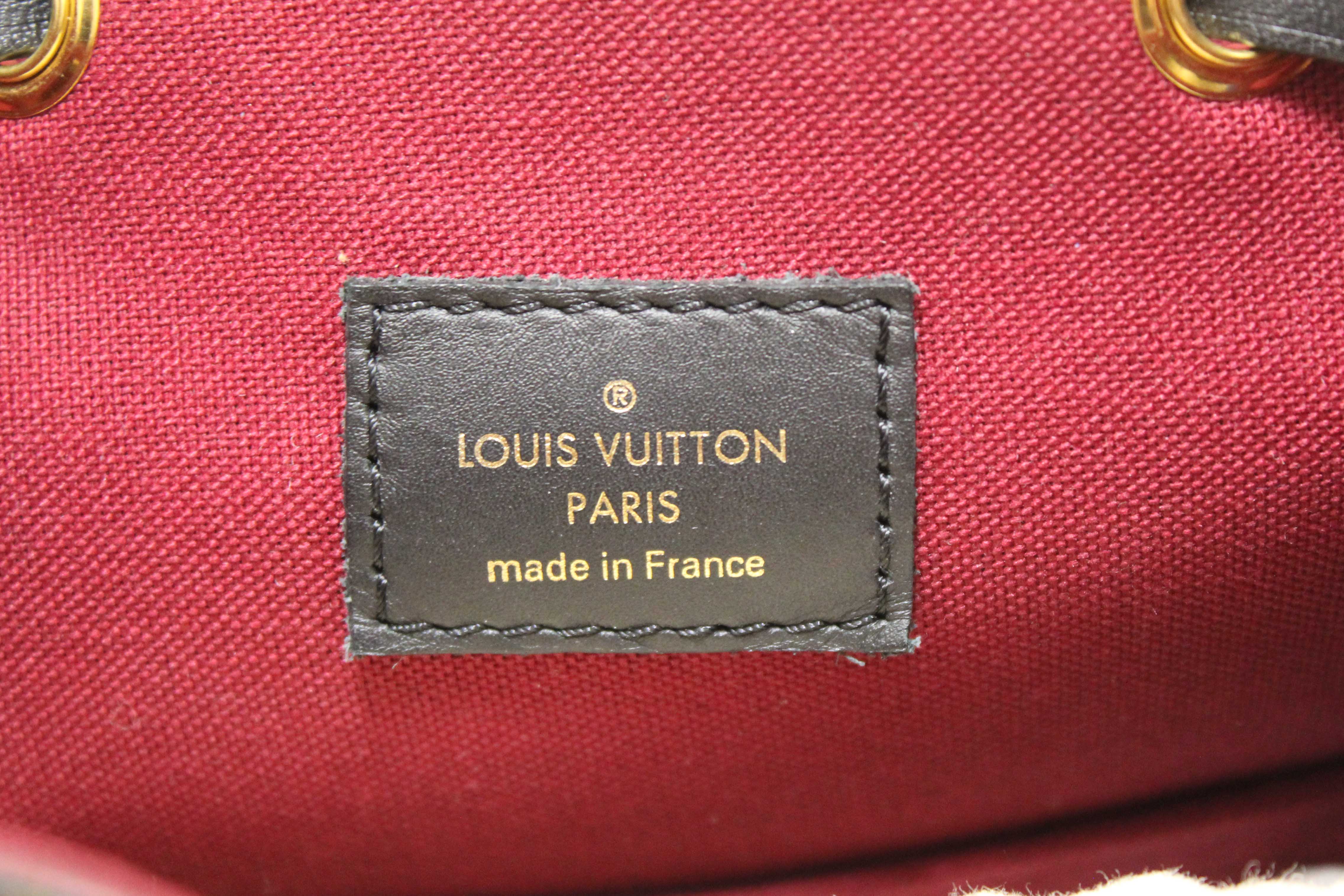 Authentic Louis Vuitton Classic Monogram with Black Leather Montsouris PM Backpack