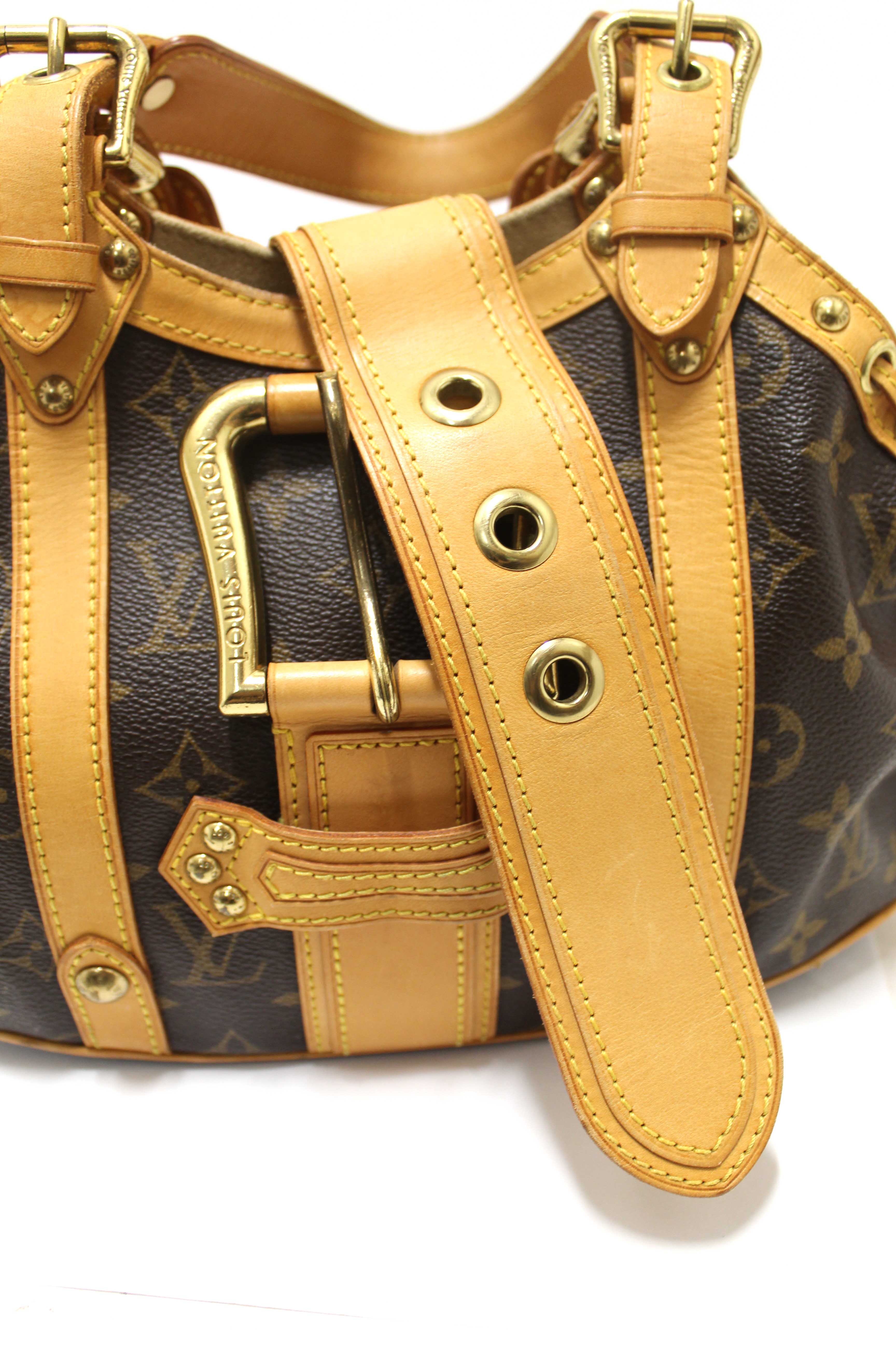 Authentic Louis Vuitton Classic Monogram Canvas Theda GM Handbag