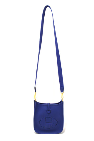 NEW Authentic Hermes Blue Clemence Leather Evelyne 16 Amazone TPM Bag