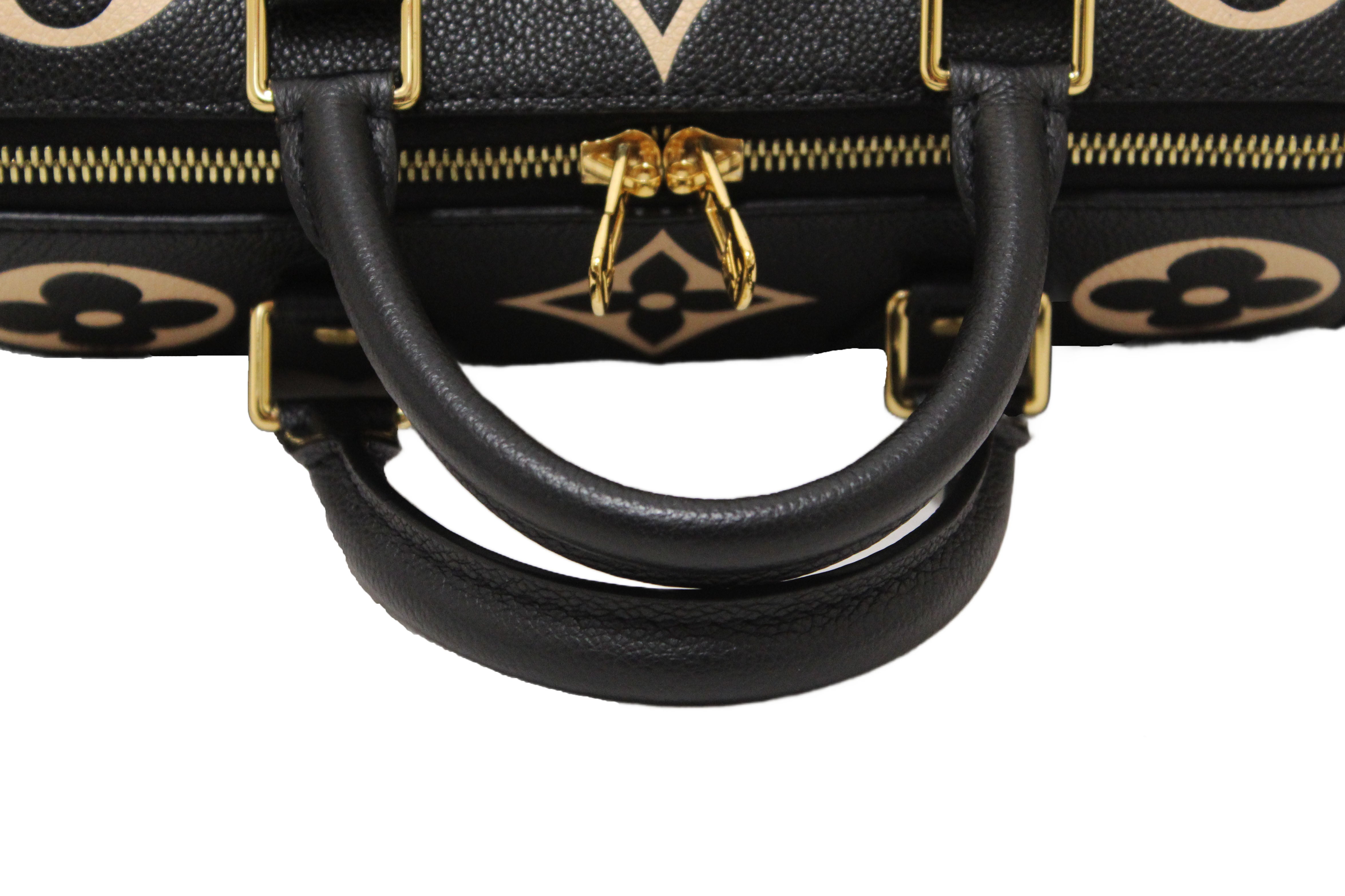 Authentic Louis Vuitton Bicolor Monogram Empreinte Leather Speedy 25 Bandouliere Crossbody Bag