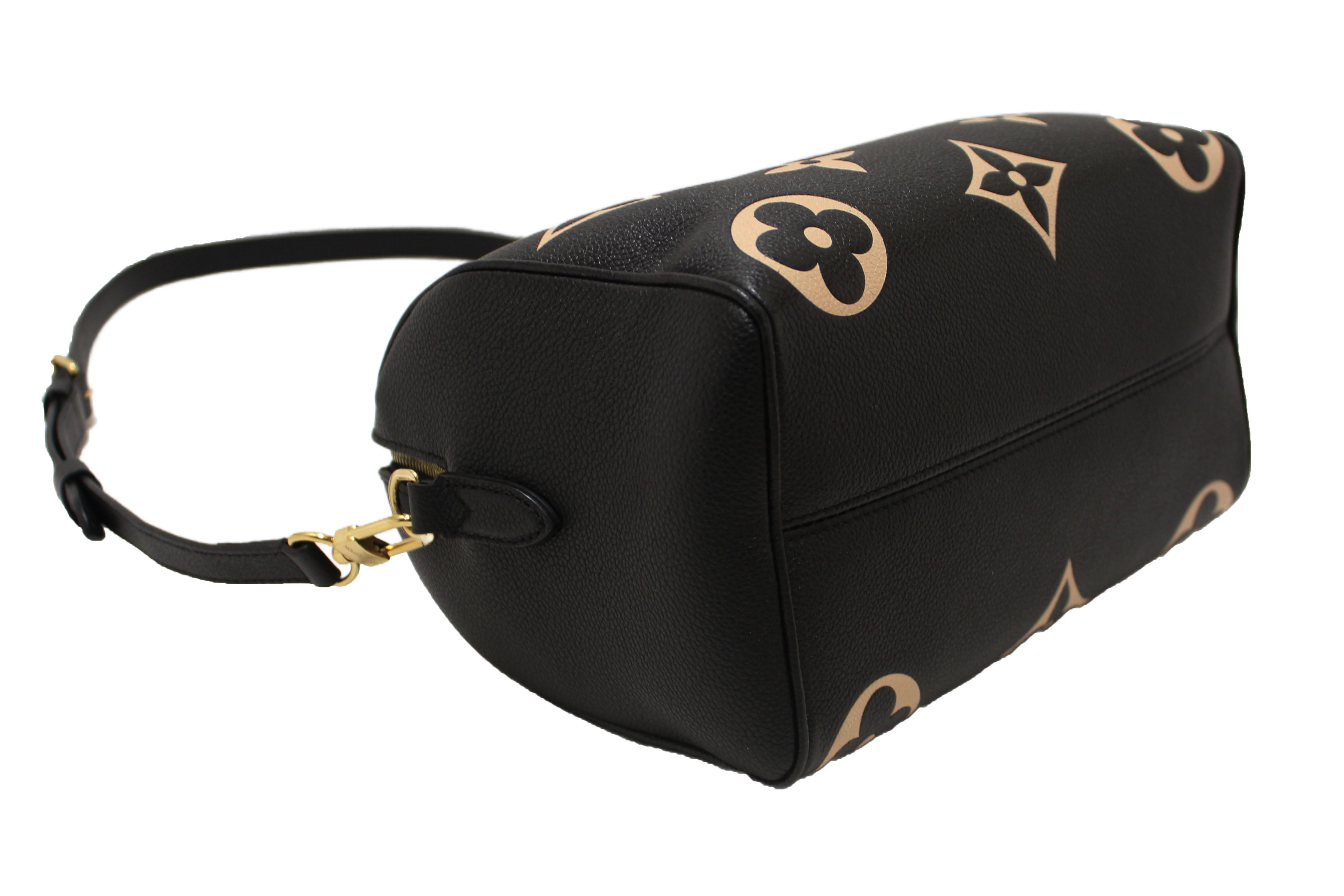 Authentic Louis Vuitton Bicolor Monogram Empreinte Leather Speedy 25 Bandouliere Crossbody Bag