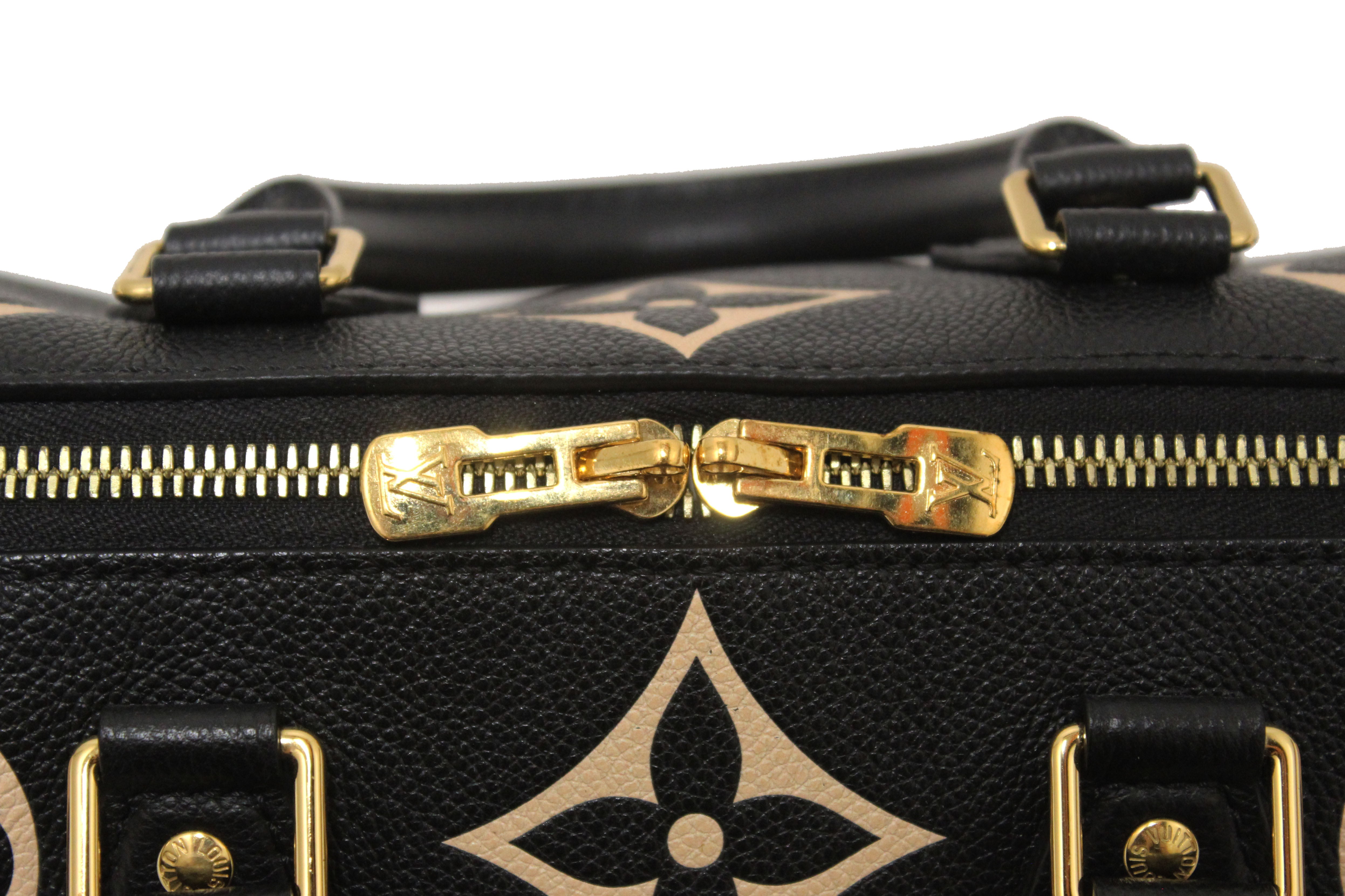 Authentic Louis Vuitton Bicolor Monogram Empreinte Leather Speedy 25 Bandouliere Crossbody Bag