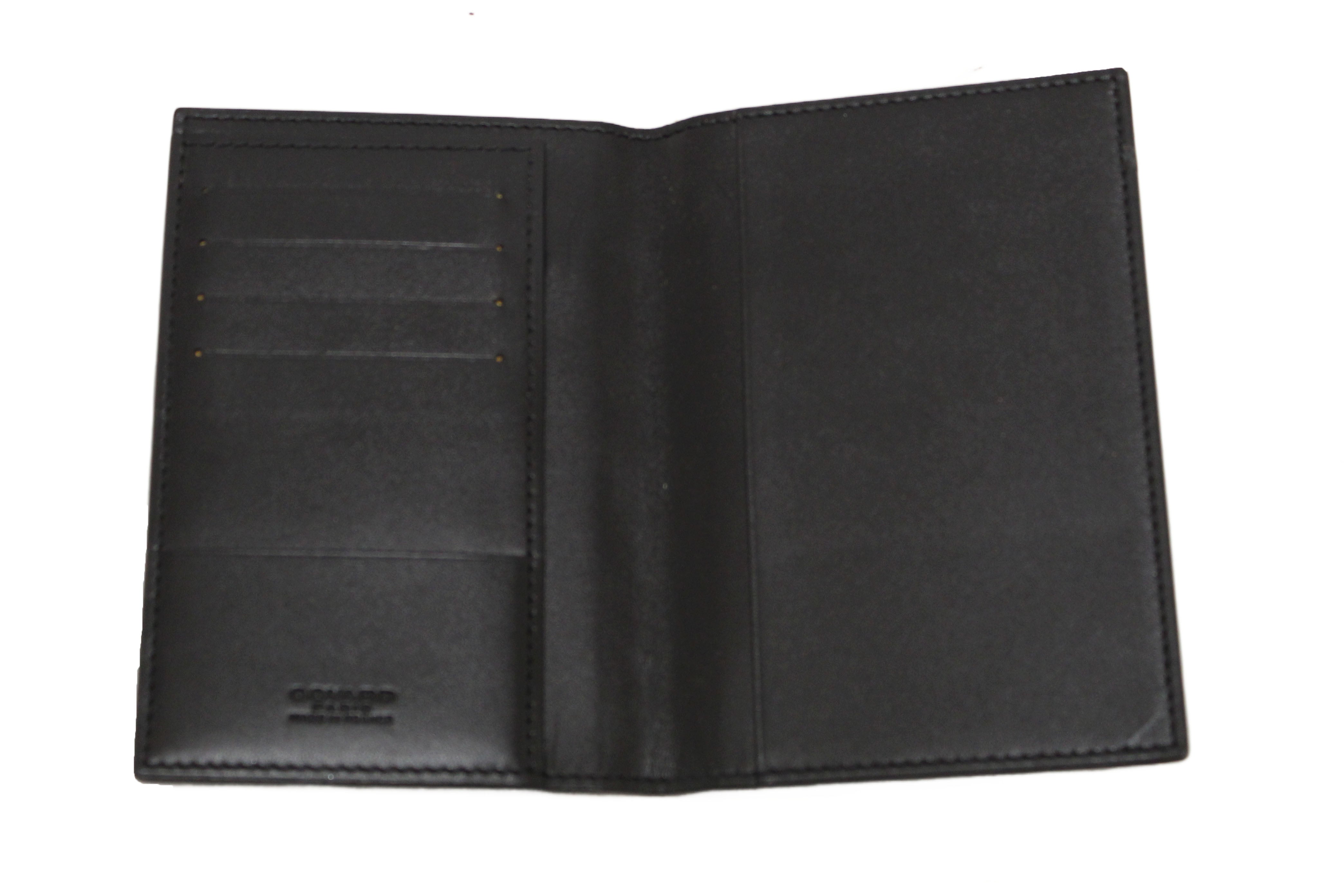Authentic Goyard Black Goyardine Coated Canvas Passport Cover